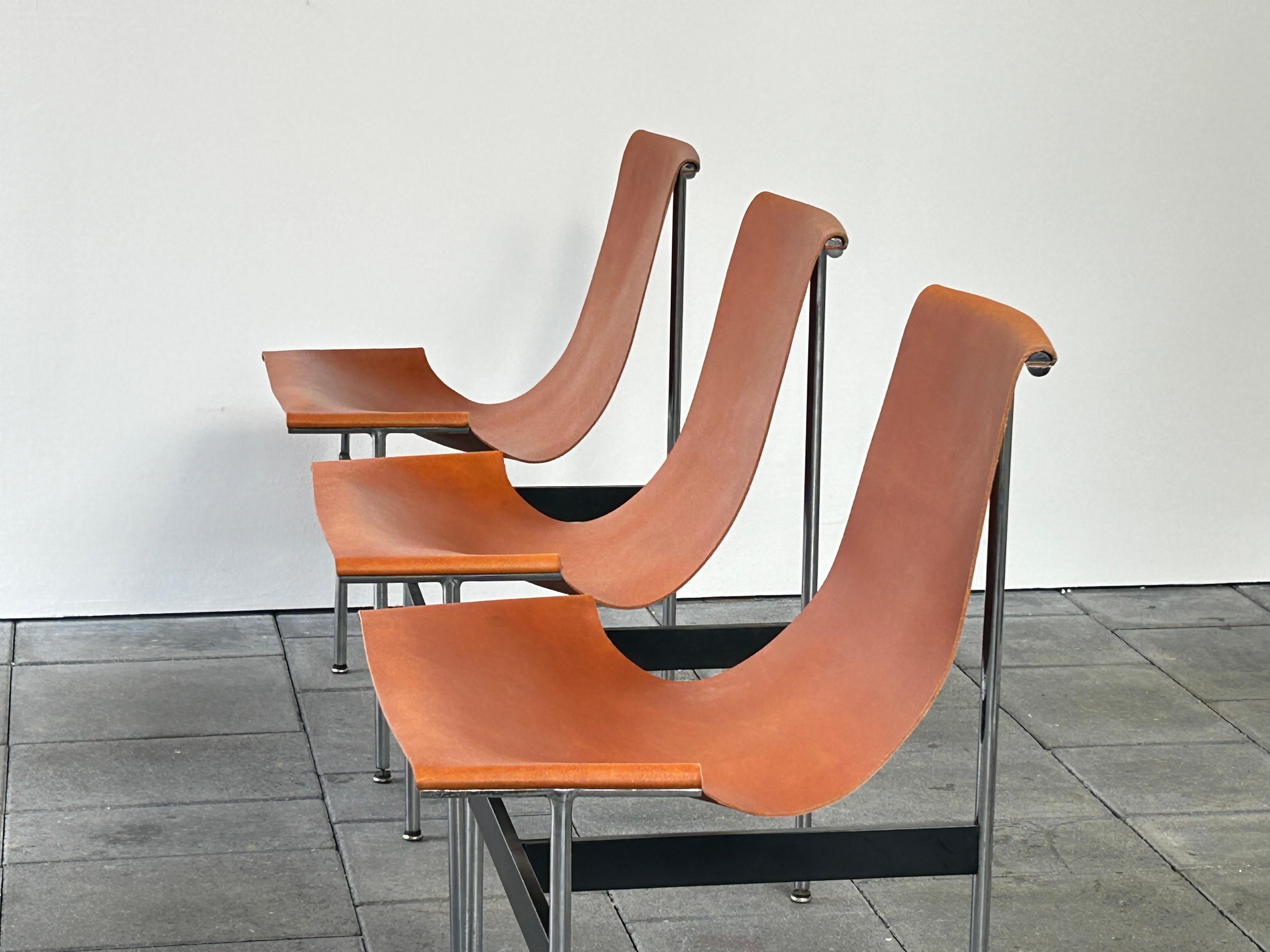 Set of 6 T-chairs designed by Katavolos Litell & Kelley in 1952 In Good Condition For Sale In Offenburg, Baden Wurthemberg