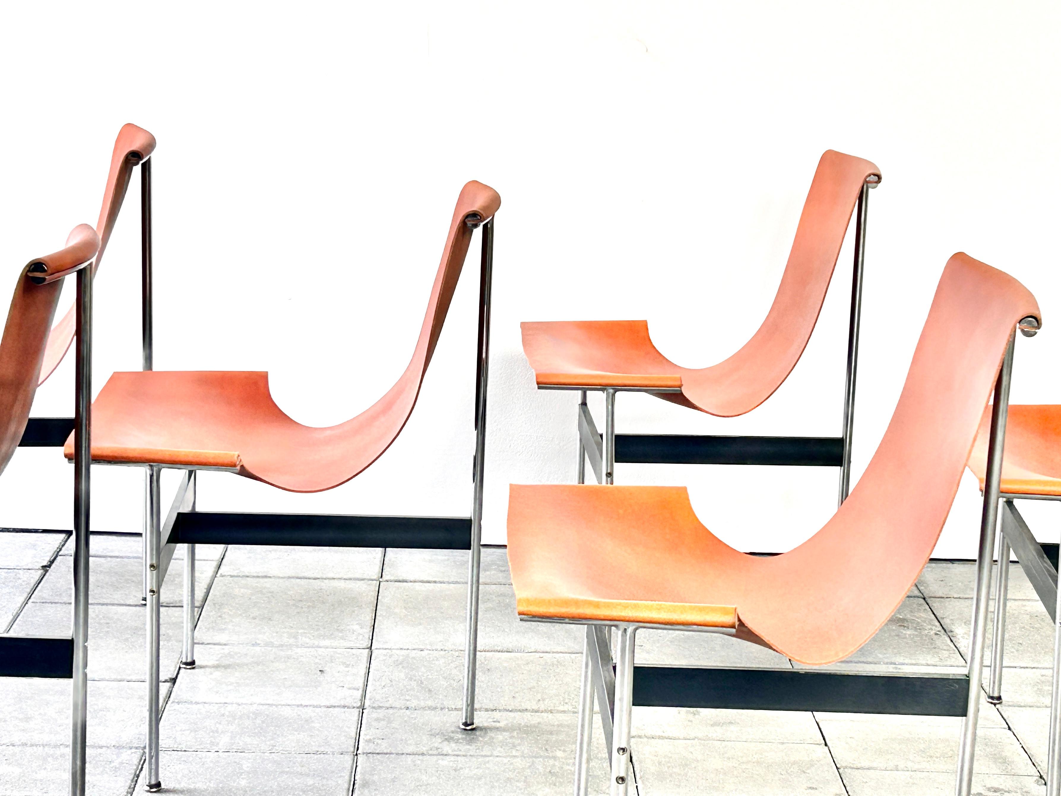 20th Century Set of 6 T-chairs designed by Katavolos Litell & Kelley in 1952 For Sale