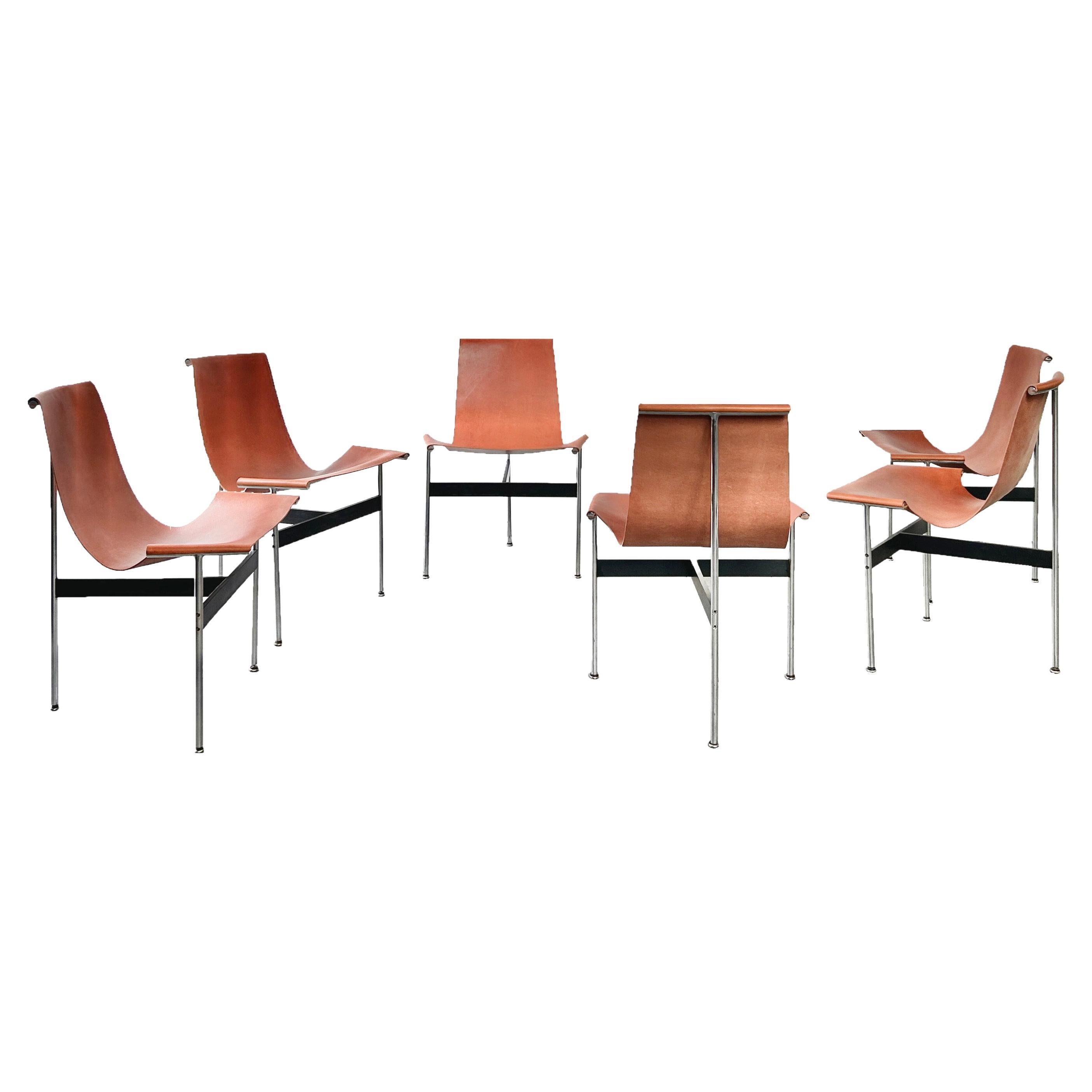Set of 6 T-chairs designed by Katavolos Litell & Kelley in 1952