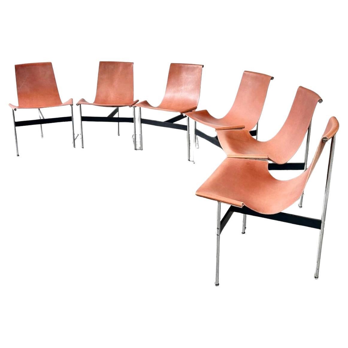 Set of 6 T-chairs designed by Katavolos Litell & Kelley in 1952