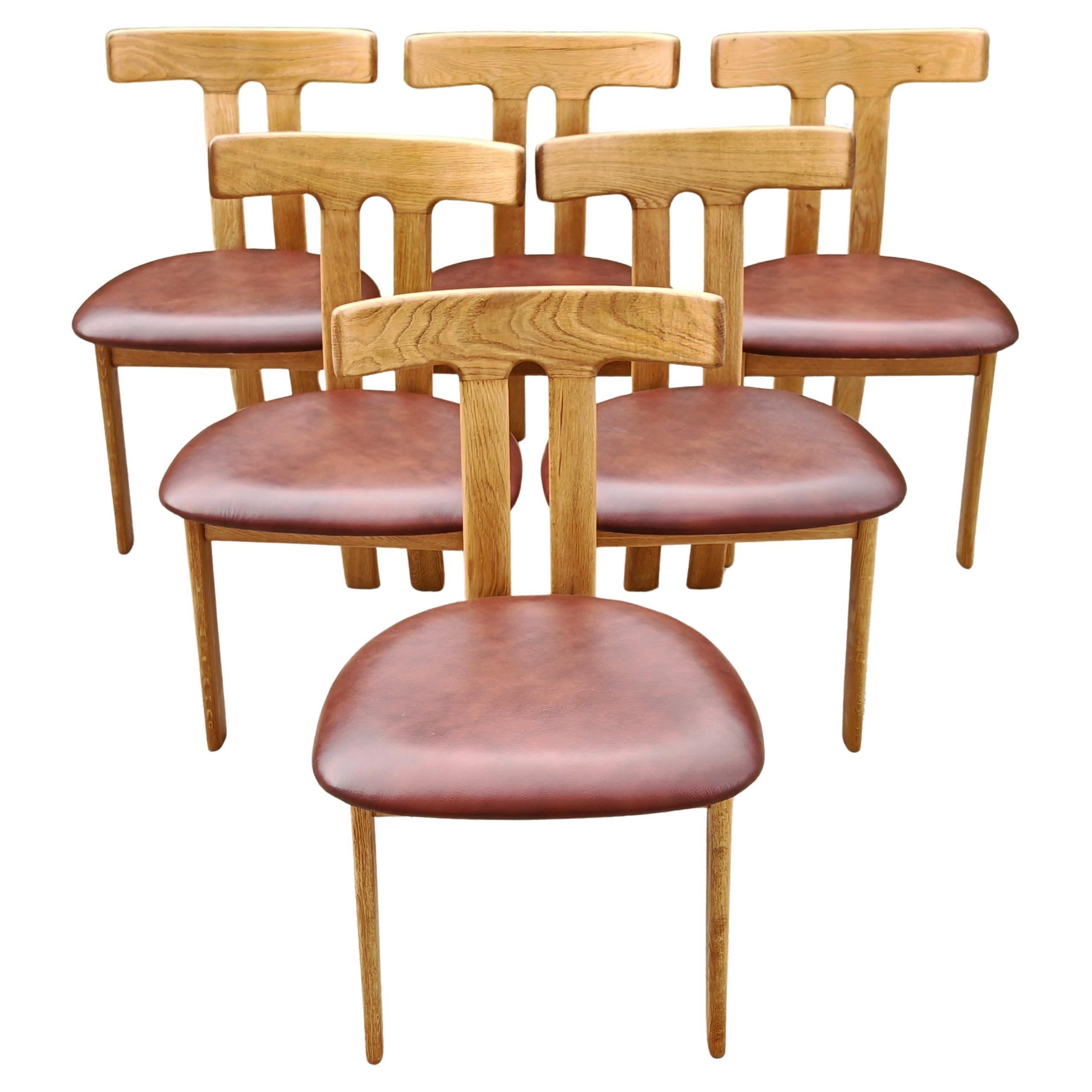 Satz von 6 T-Stühlen entworfen von Ole Wanscher für Carl Hansen, Dänemark 1960er Jahre im Angebot