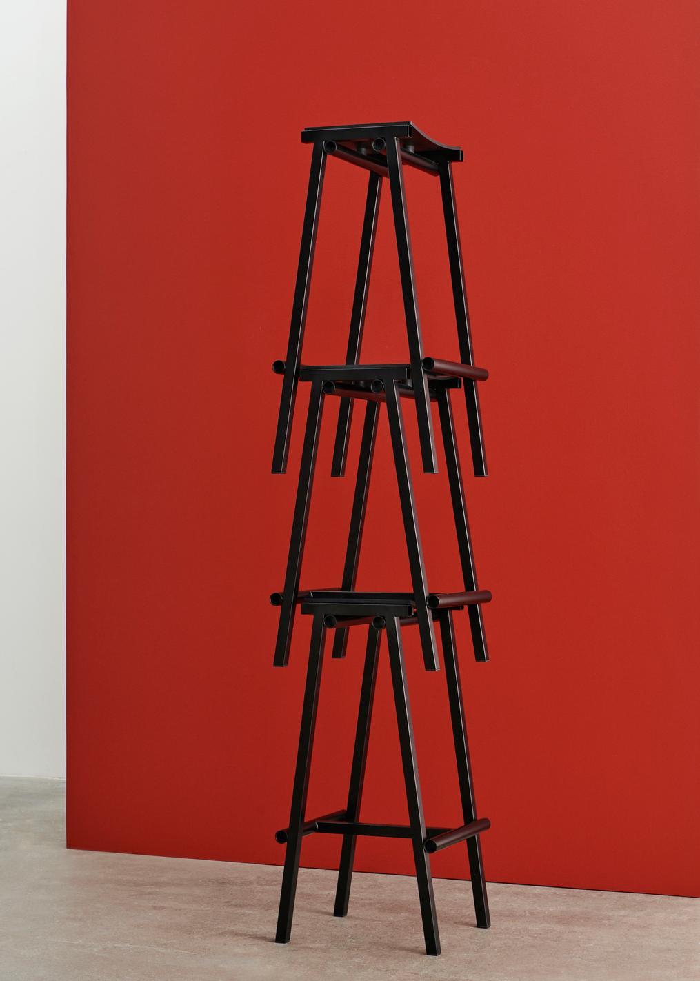 Juego de 6 Taburete de bar Taburete 8 alto-Acero recubierto de polvo negro-Marc Morro para Hay Siglo XXI y contemporáneo en venta