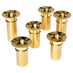 Set of 6 Tapio Wirkkala TW 486 Brass Candle Holders, Kultakeskus Oy, Finland
