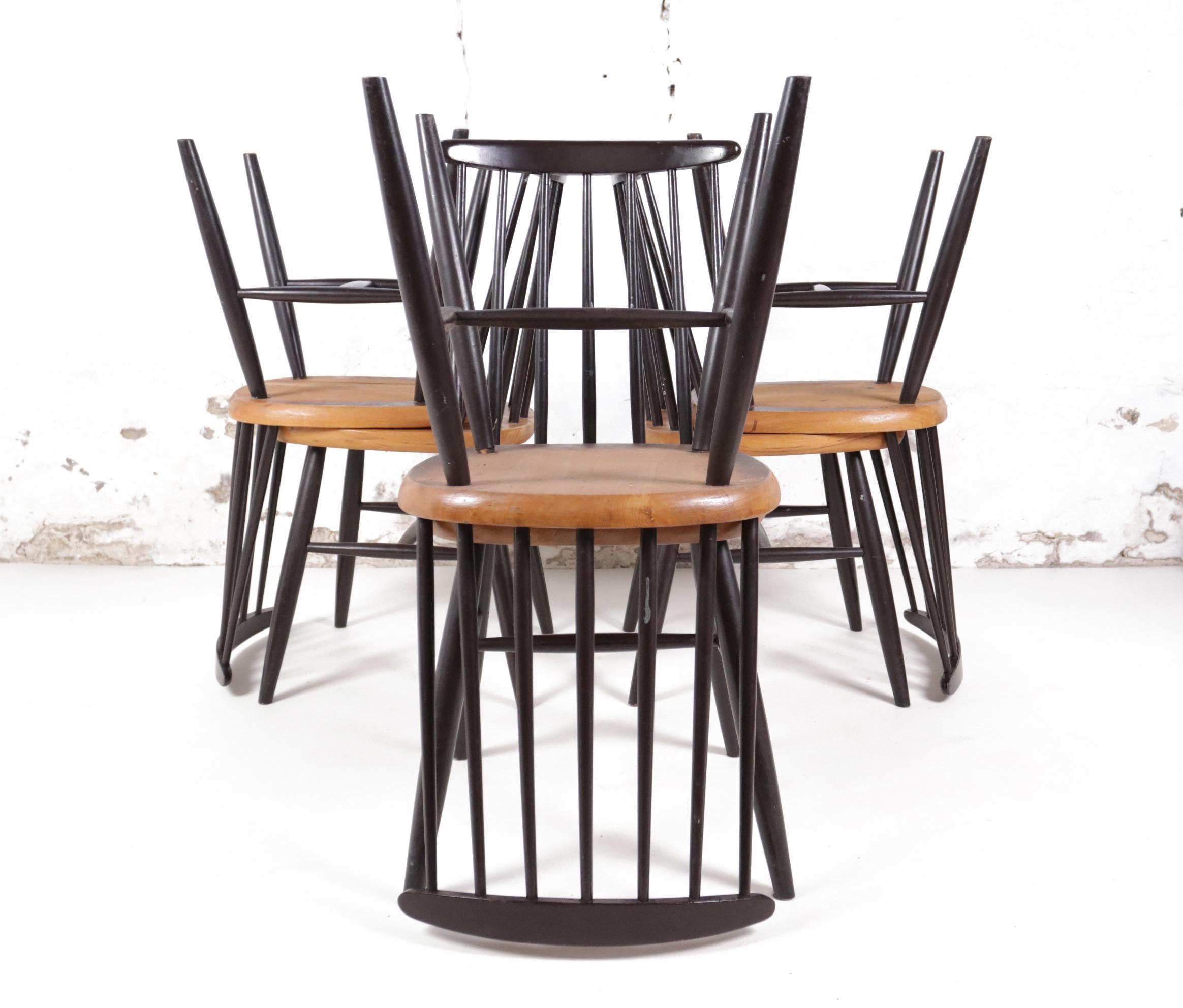 Set of 6 Tapiovaara / Pastoe Style Dining Room Chairs 3