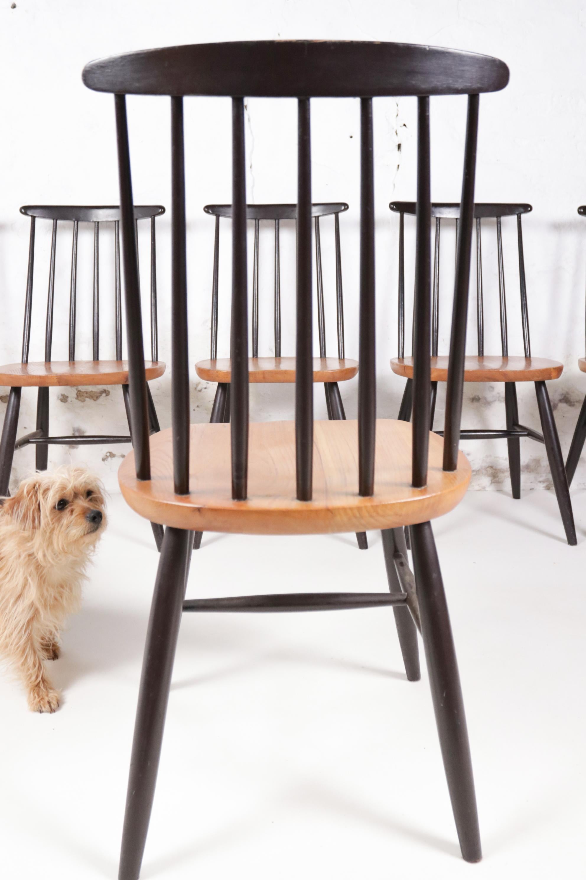 Mid-Century Modern Set of 6 Tapiovaara / Pastoe Style Dining Room Chairs
