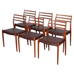Set of 6 teak chairs by Niels Otto Moller, model 78, 1960
