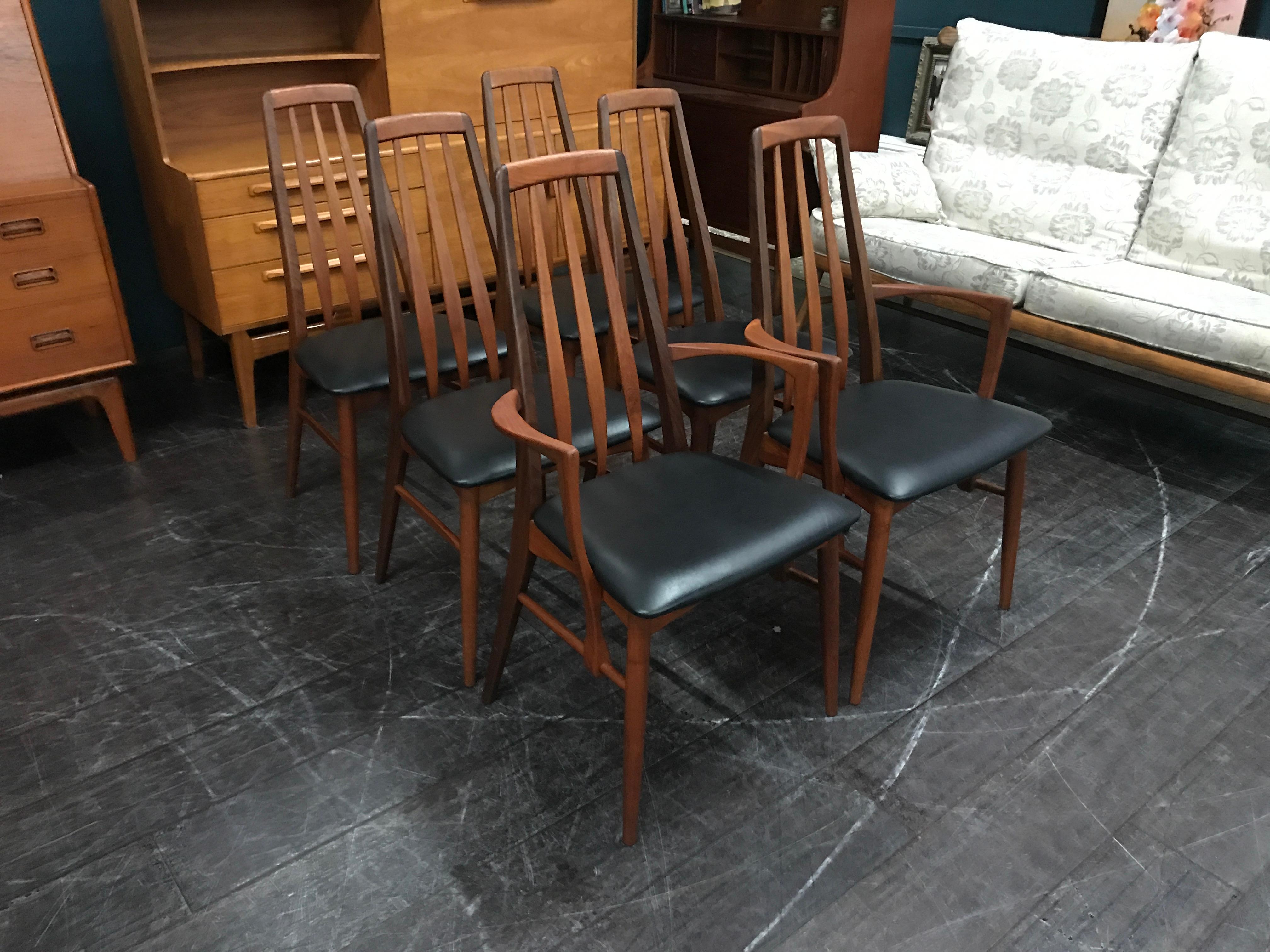 20th Century Set of 6 Teak Danish ‘Eva’ Dining Chairs by Niels Koefoed for Kofoeds Hornslet For Sale