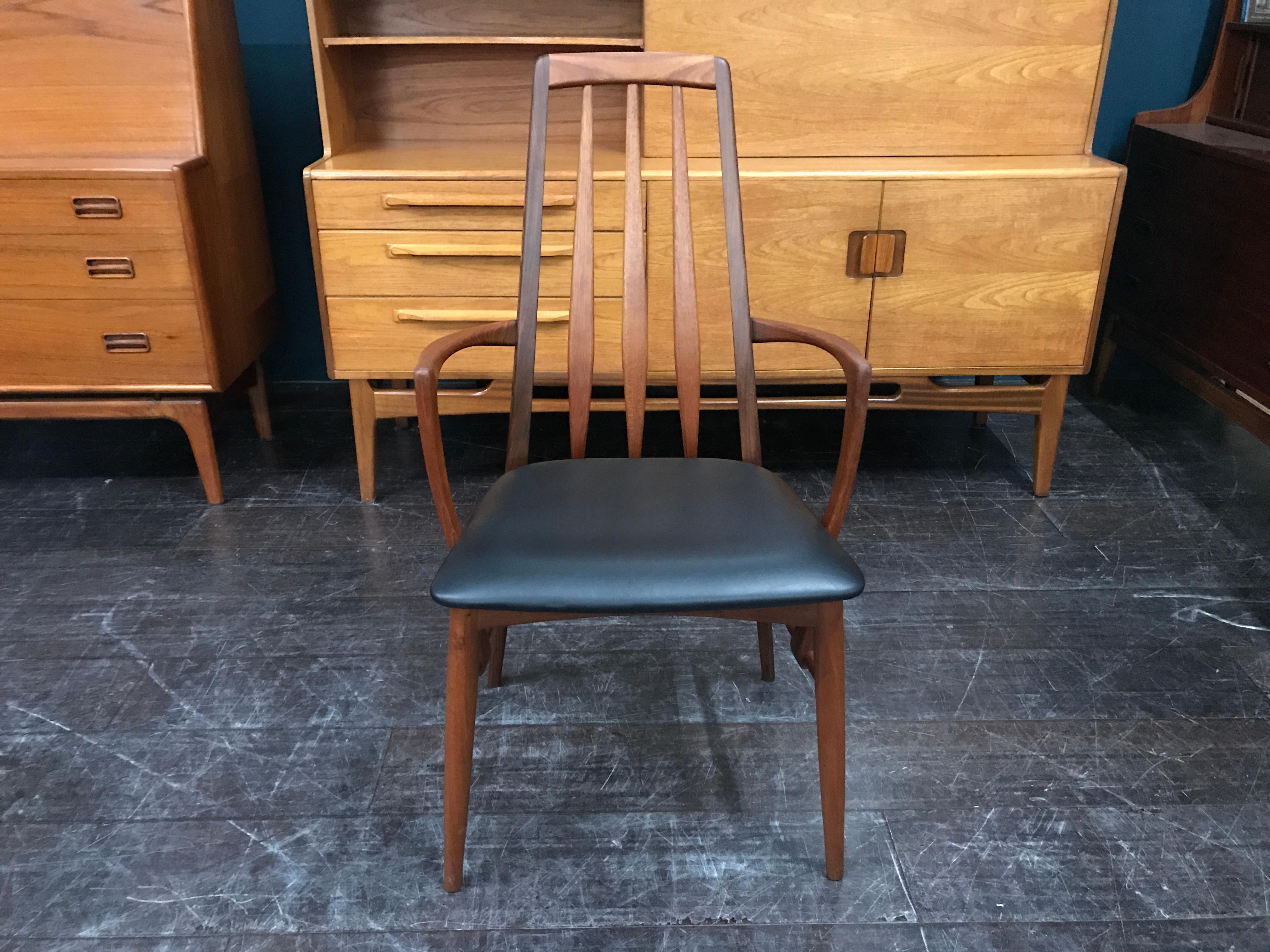 Set of 6 Teak Danish ‘Eva’ Dining Chairs by Niels Koefoed for Kofoeds Hornslet For Sale 2
