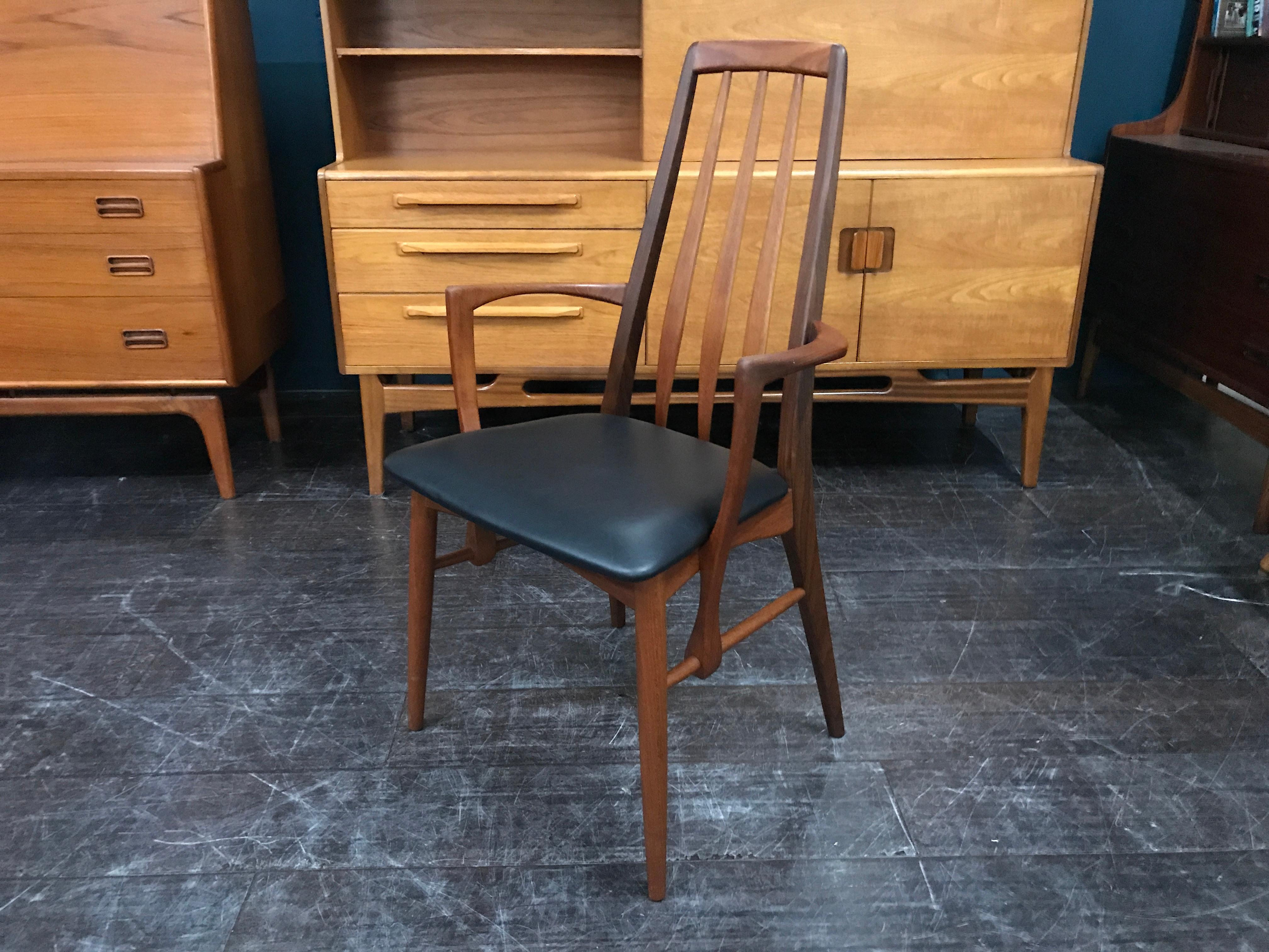 Set of 6 Teak Danish ‘Eva’ Dining Chairs by Niels Koefoed for Kofoeds Hornslet For Sale 3