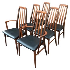 Set of 6 Teak Danish ‘Eva’ Dining Chairs by Niels Koefoed for Kofoeds Hornslet