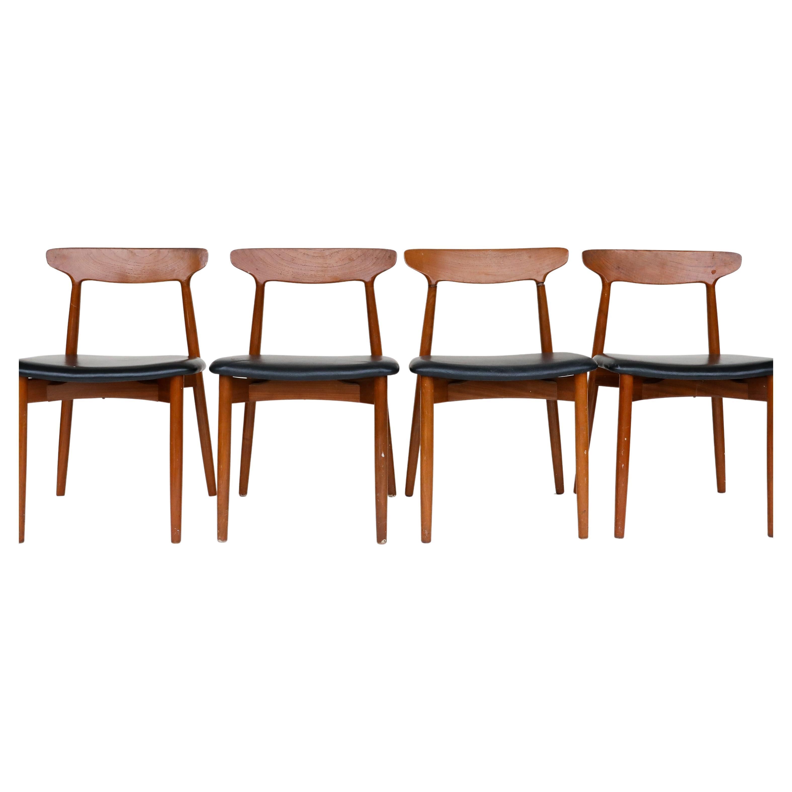  Set of 10 Danish Modern Teak Dining Chairs by Harry Ostergaard