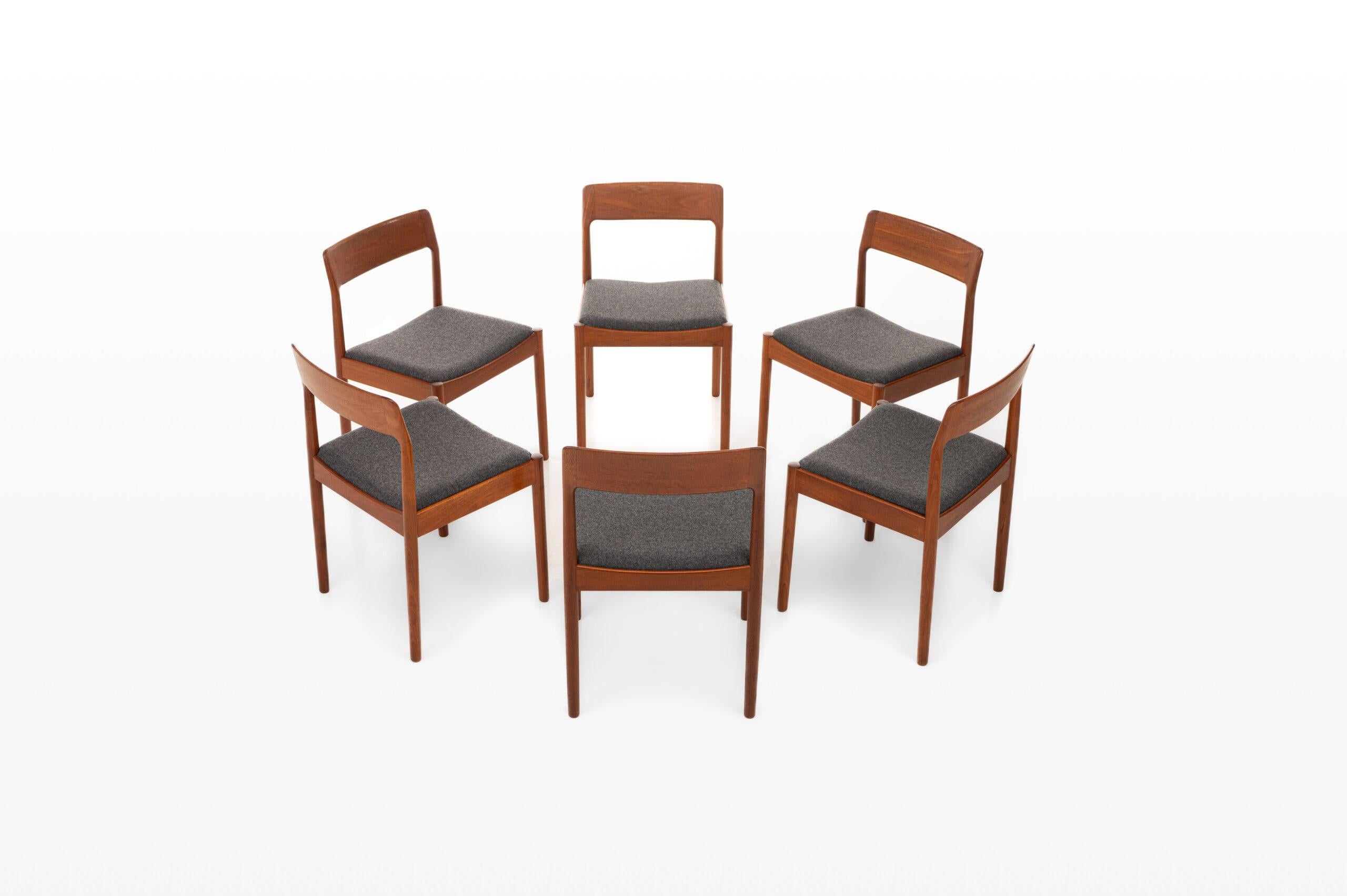 Set of 6 Teak Dining Chairs by Johannes Norgaard, Denmark 1960s In Good Condition In Ranst, VAN