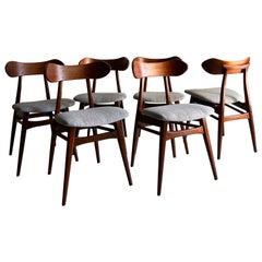 Juego de 6 sillas de comedor de teca de Louis Van Teeffelen, Modelo Kastrup, años 60