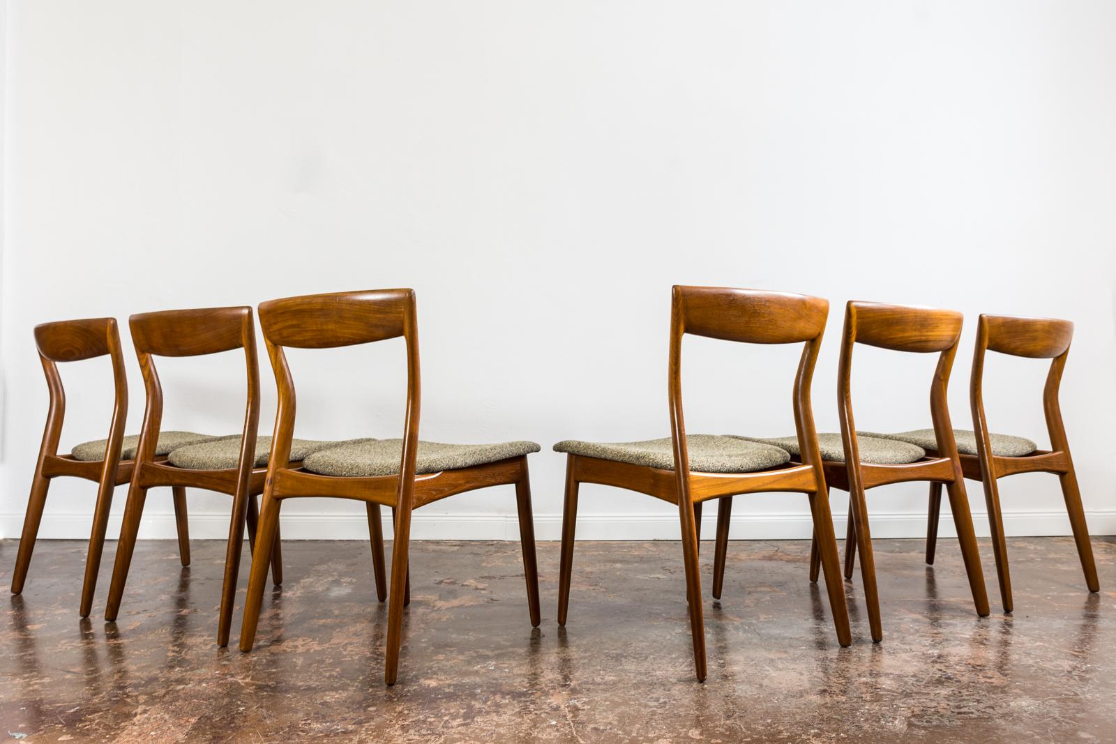 Set of 6 Teak Dining Chairs by R. Borregaard for Viborg Stolefabrik 1960 Denmark 13