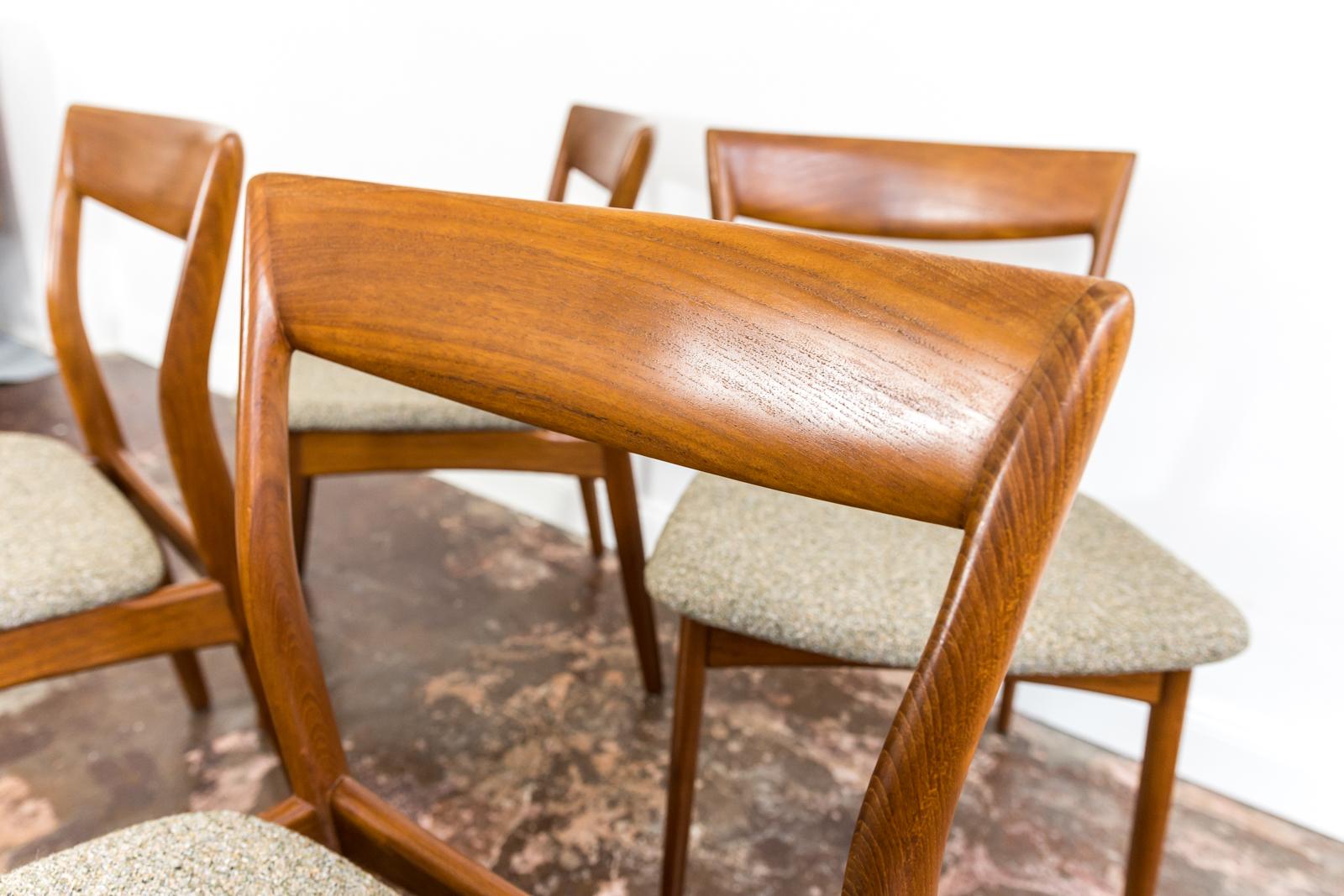 Set of 6 Teak Dining Chairs by R. Borregaard for Viborg Stolefabrik 1960 Denmark 2