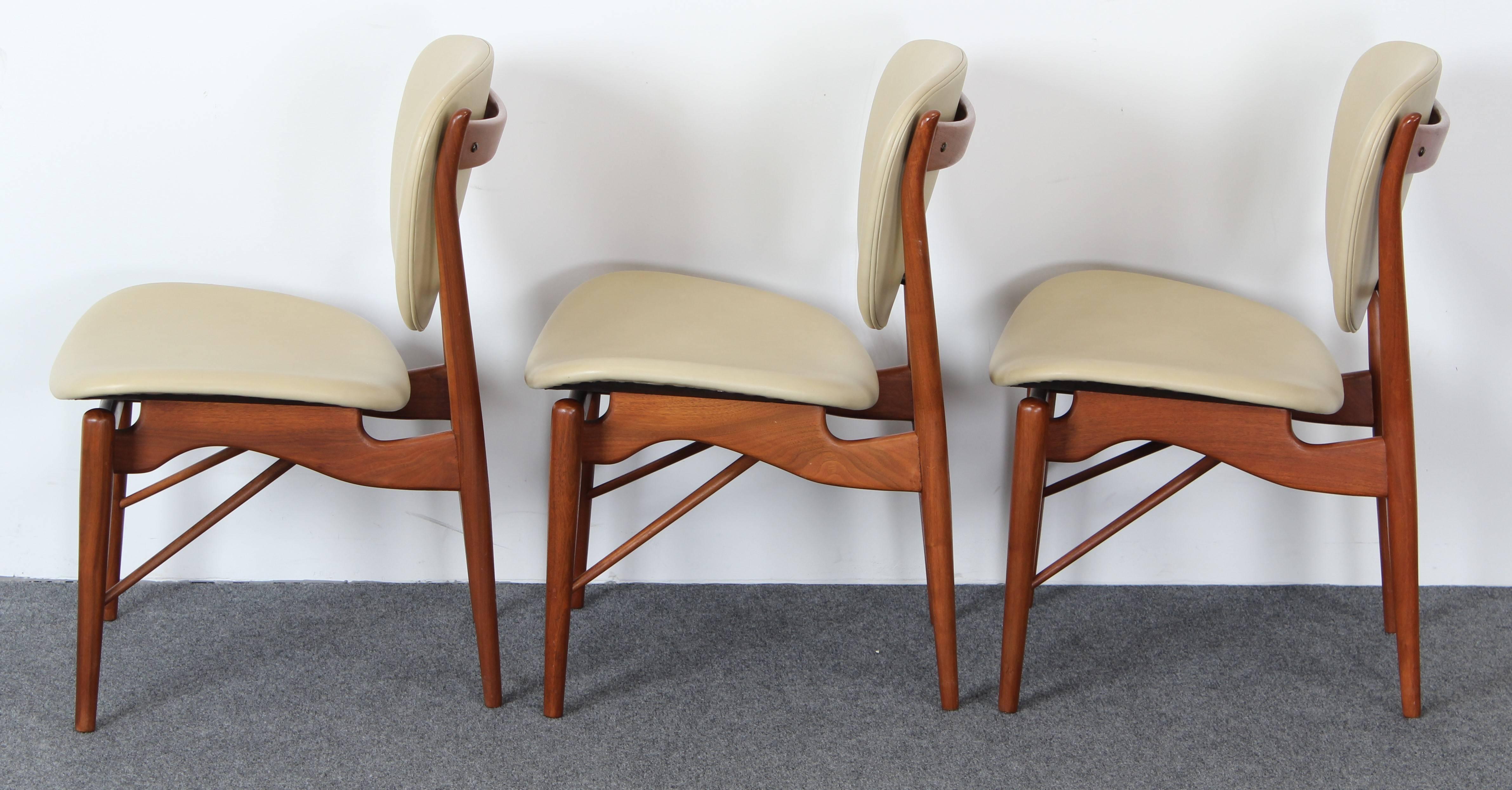 Mid-20th Century Set of Six Teak Finn Juhl NV-51 Dining Chairs for Baker Furniture Company, 1960s