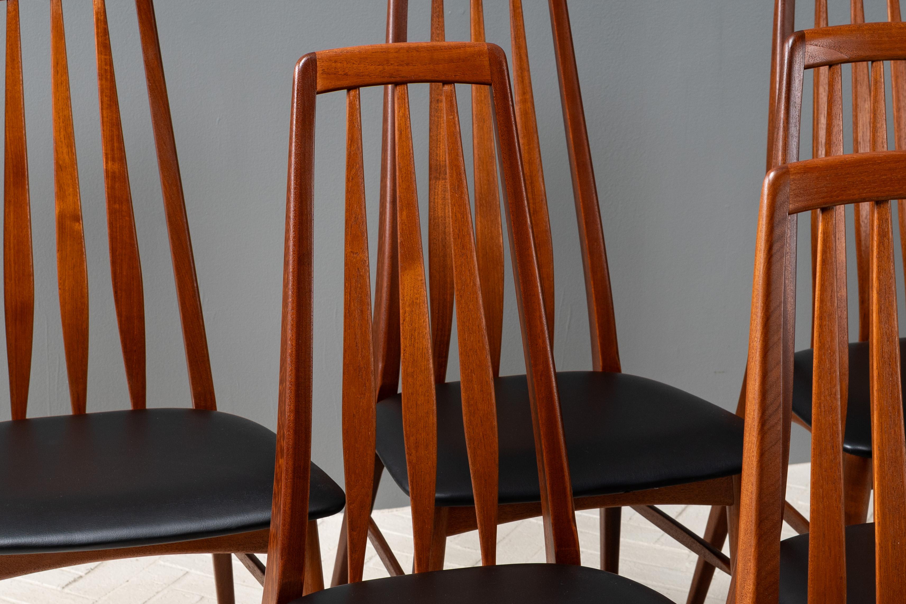 Set of 6 Teak Hornslet Dining Chairs Tapicería en venta