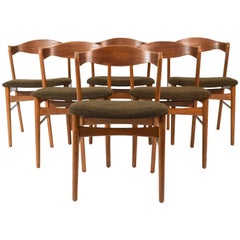 Set of 6 Teak Kai Kristiansen Style Dining Chairs