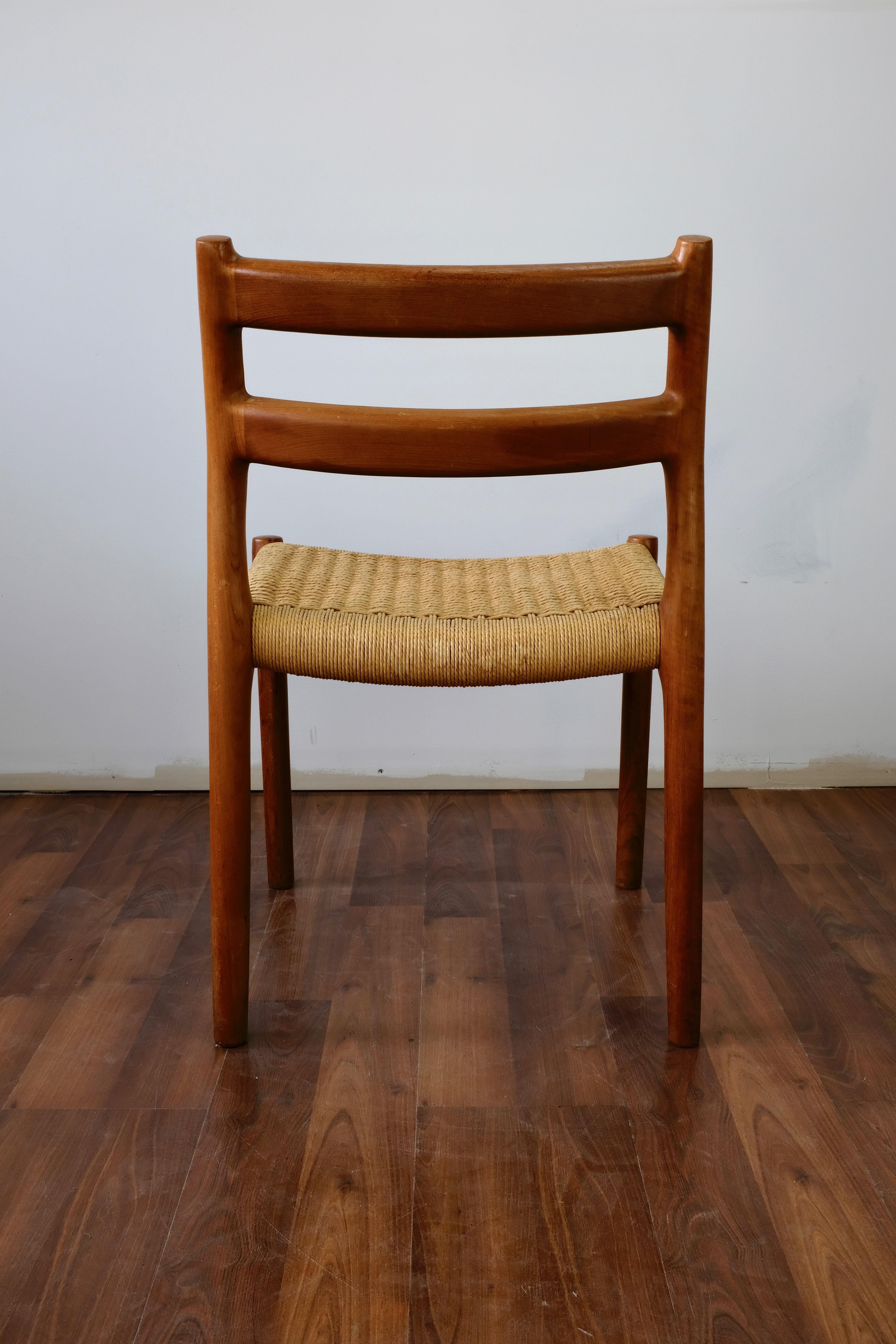 Set of 6 Teak Model 84 Dining Chairs by Niels O. Møller In Good Condition For Sale In Ottawa, ON
