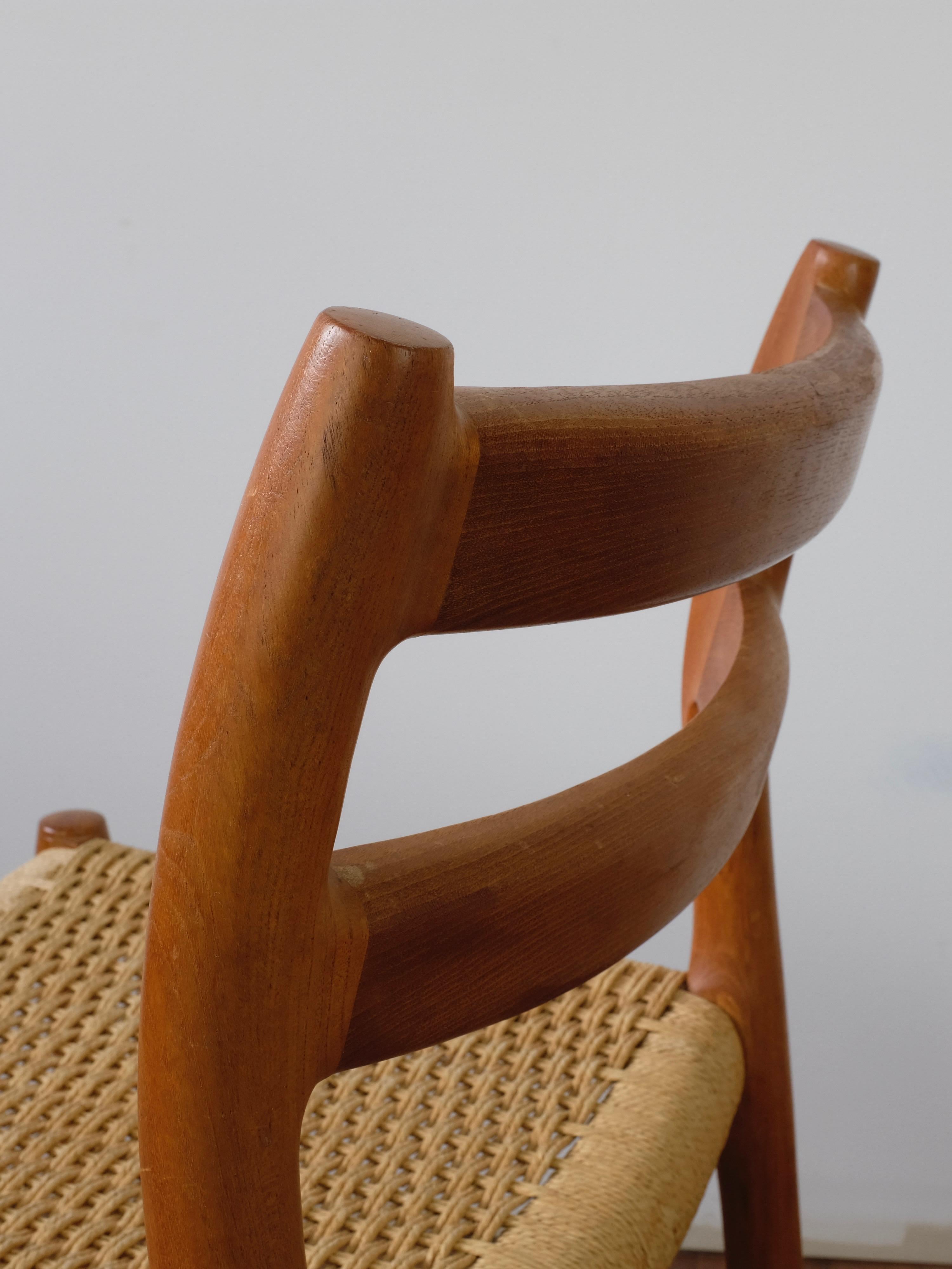 Set of 6 Teak Model 84 Dining Chairs by Niels O. Møller For Sale 1