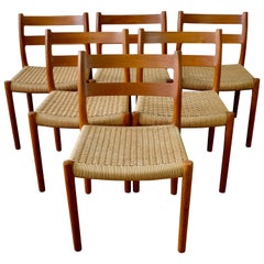 Set of 6 Teak Model 84 Dining Chairs by Niels O. Møller