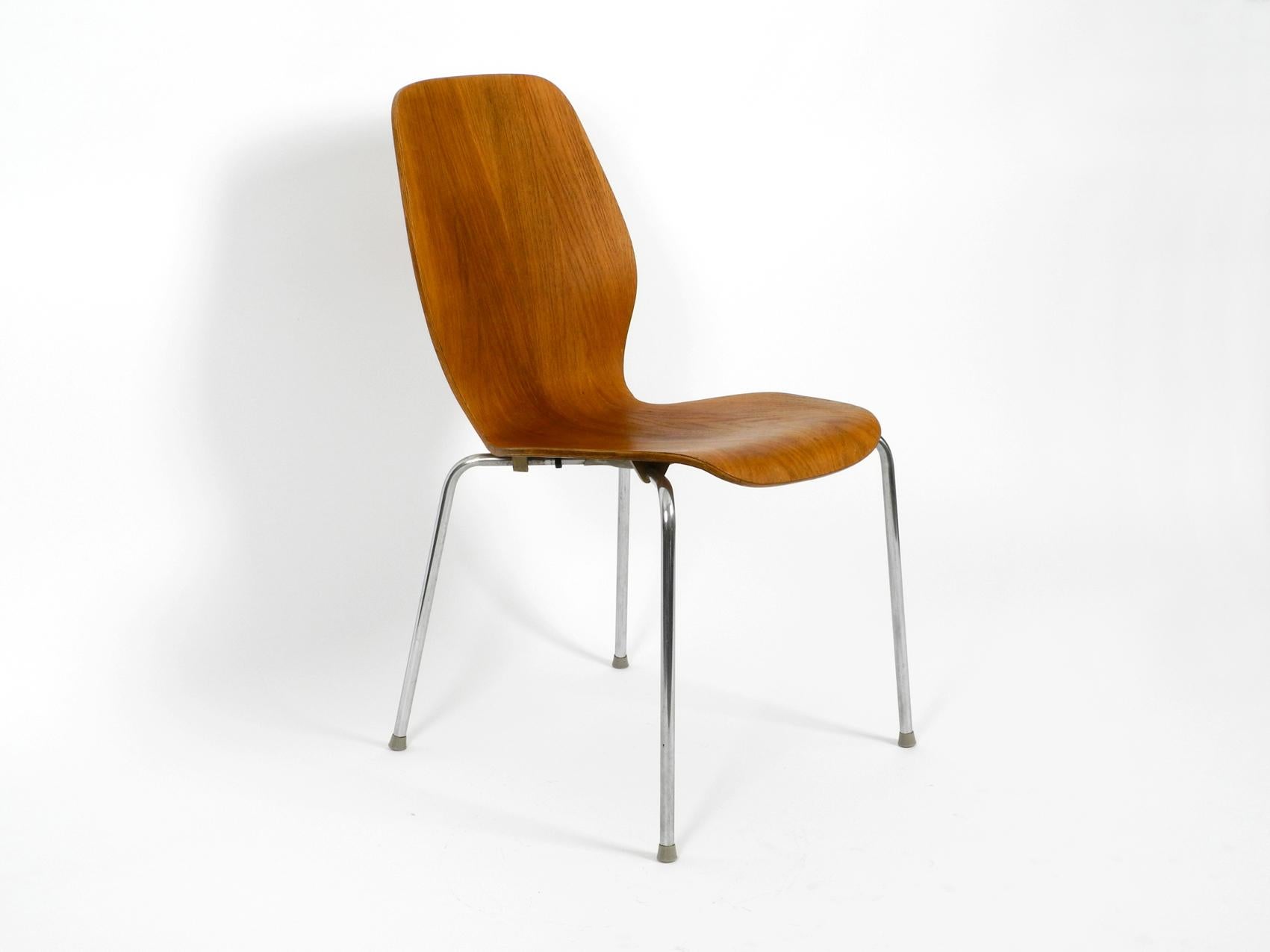Mid-Century Modern Set of 6 teak plywood chairs by Herbert Hirche for Jofa Stalmobler Denmark