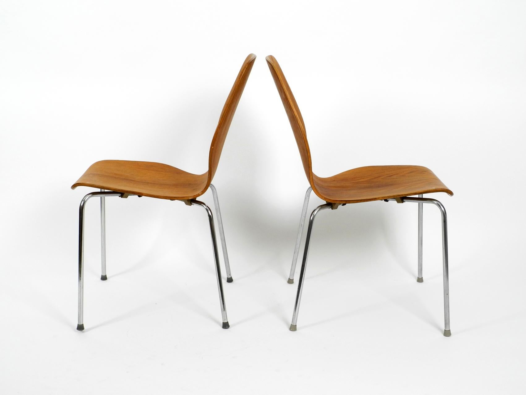 Mid-20th Century Set of 6 teak plywood chairs by Herbert Hirche for Jofa Stalmobler Denmark