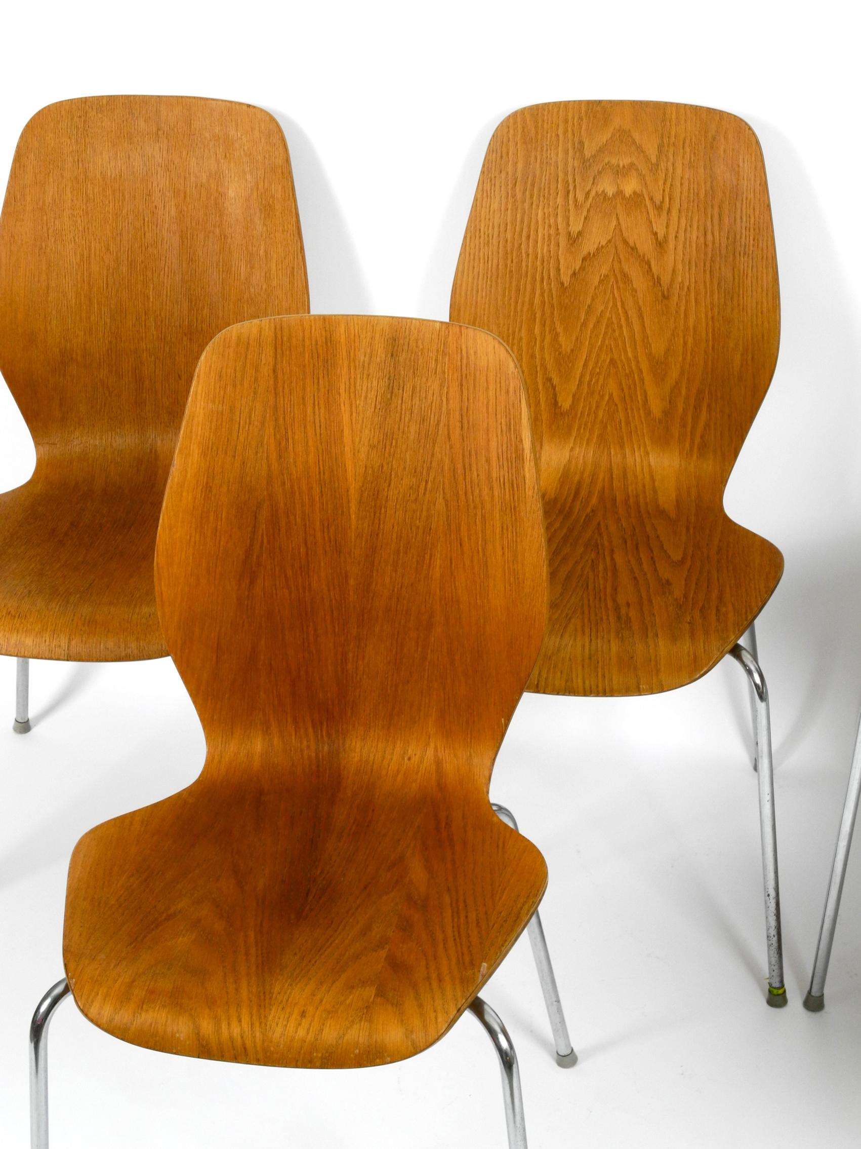 Set of 6 teak plywood chairs by Herbert Hirche for Jofa Stalmobler Denmark 2