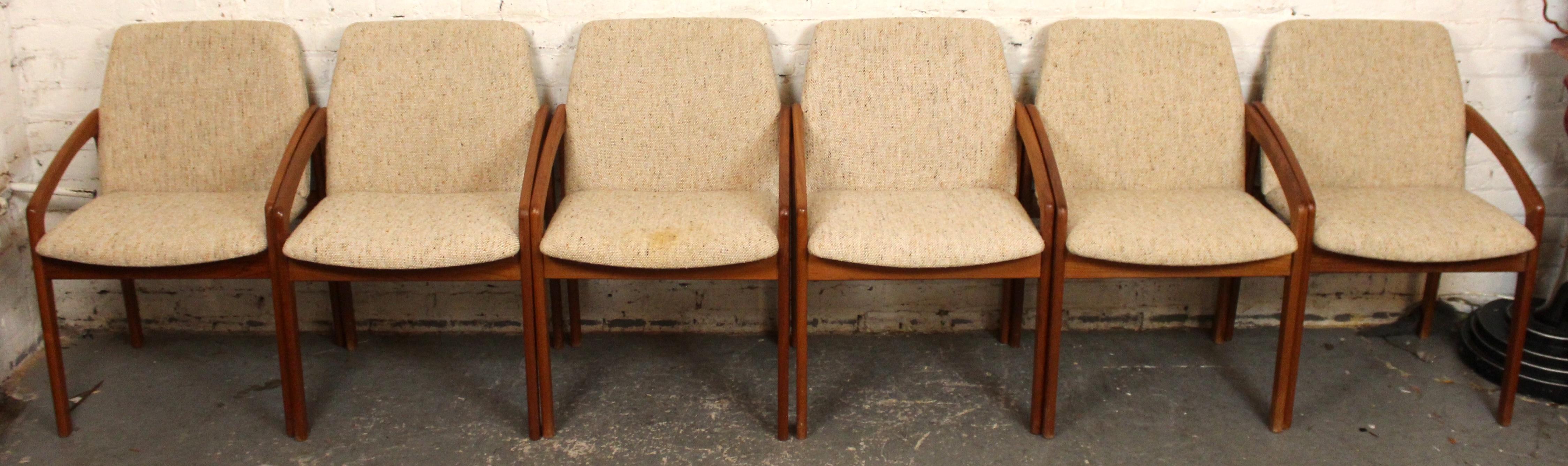 Ensemble de 6 chaises de salle à manger en teck tapissées par Korup Stolefabrik en vente 2