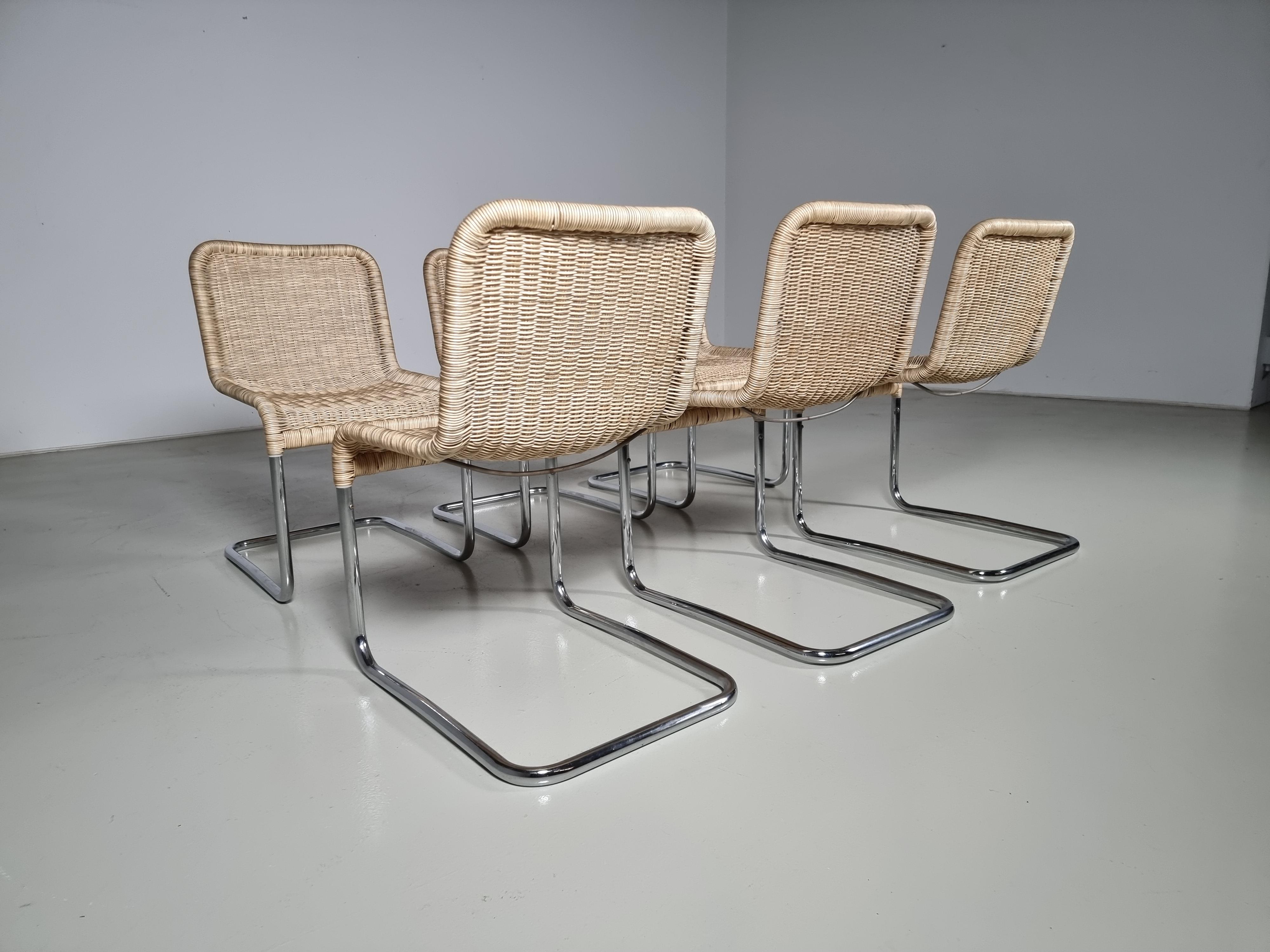 European Set of 6 Tecta B20 Dining Chairs by Axel Bruchhäuser, 1980s