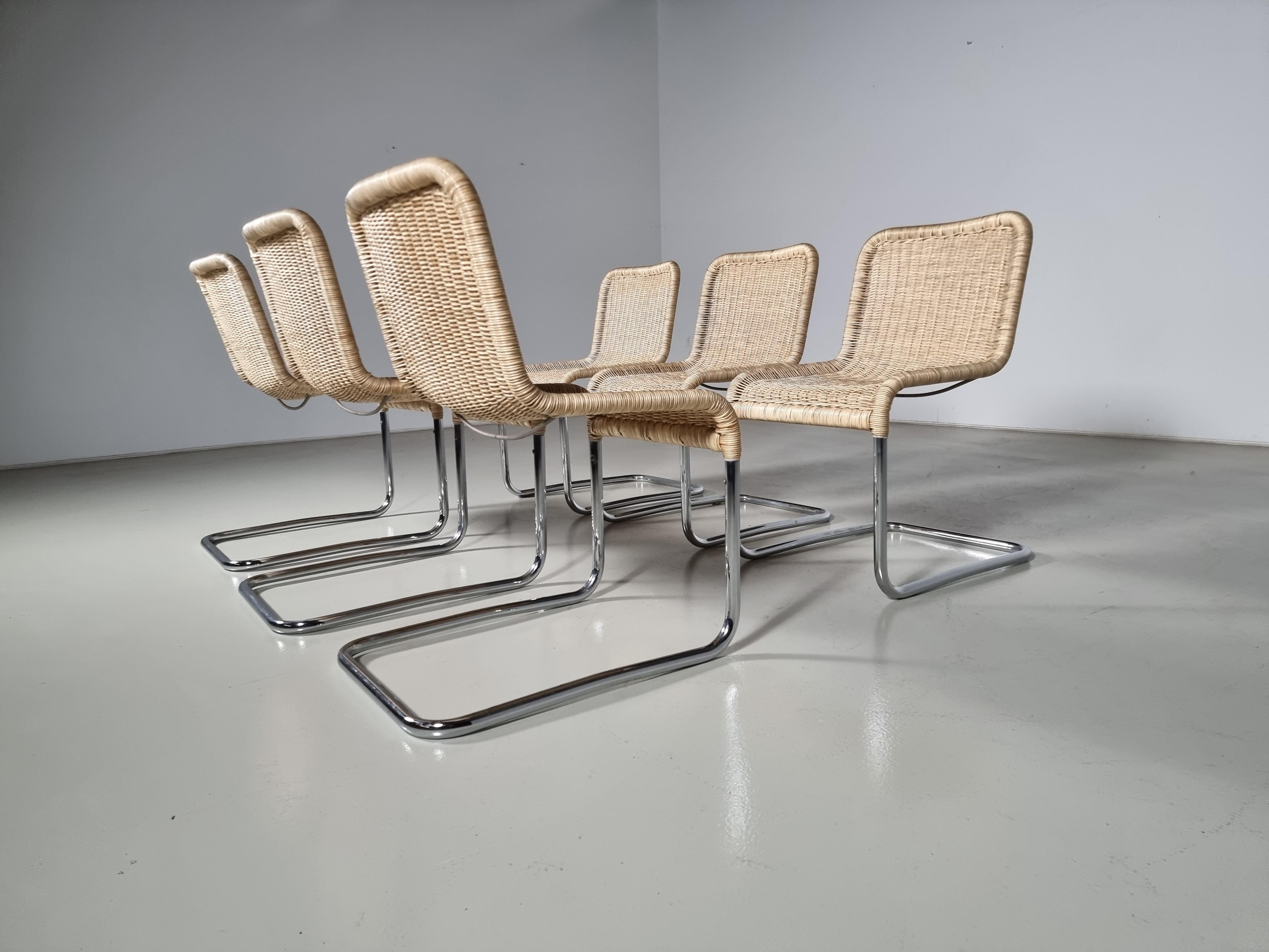 Set of 6 Tecta B20 Dining Chairs by Axel Bruchhäuser, 1980s In Good Condition In amstelveen, NL