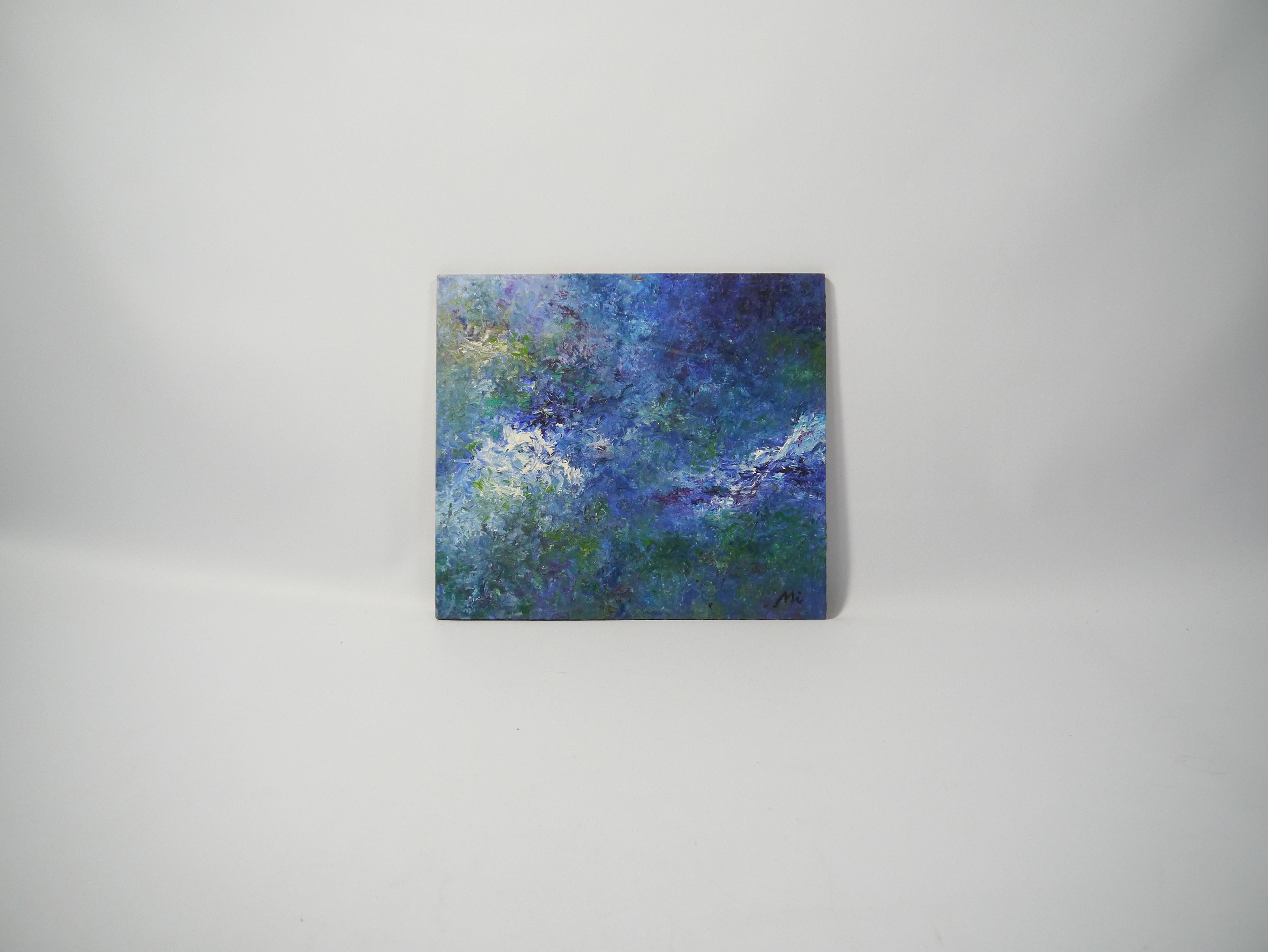 Set di 6 dipinti ad olio astratti e strutturati, firma: 