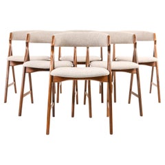 Set of 6 TH. Harlev Model 205 Side Chairs for Farstrup