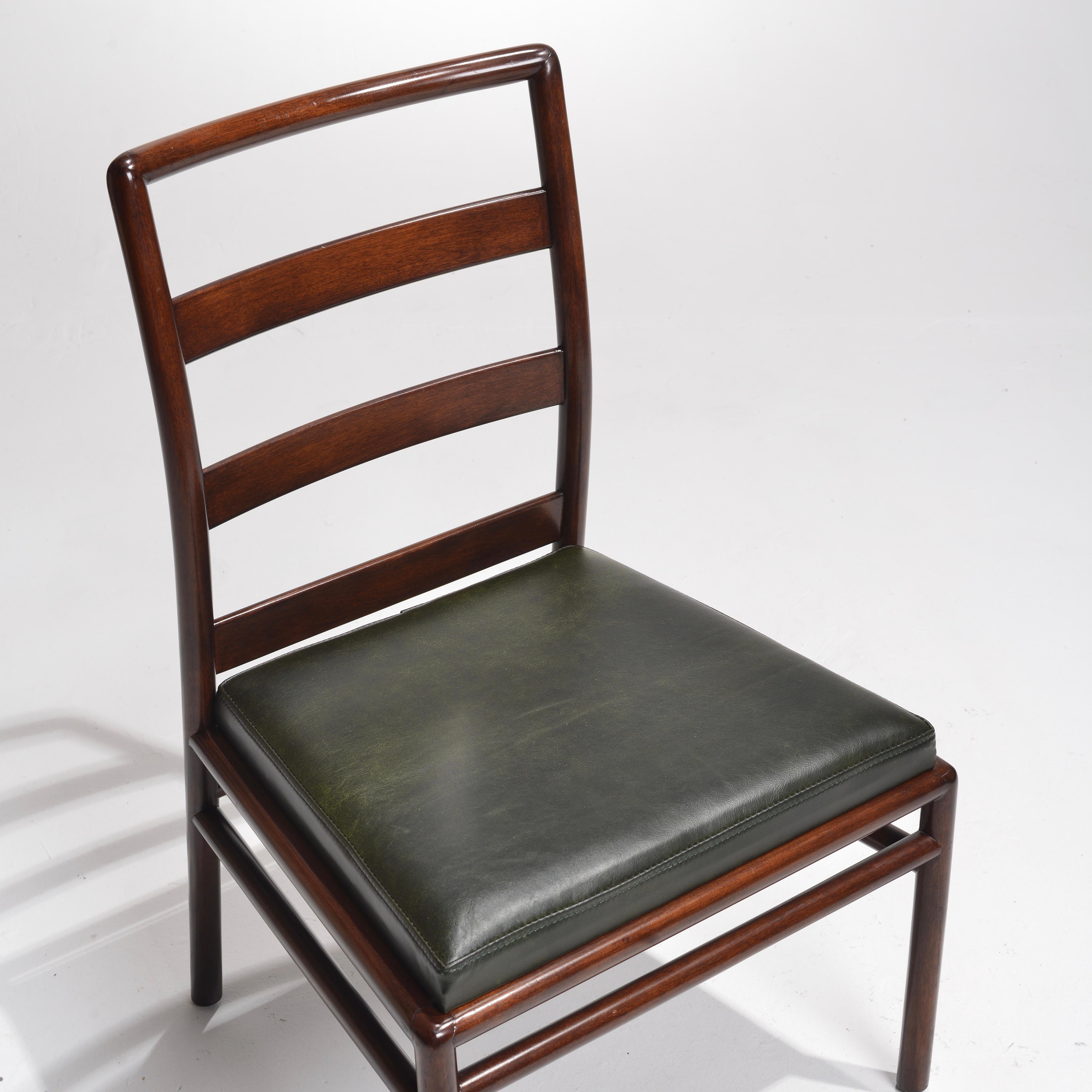 Set of 6 T.H. Robsjohn Gibbings Ladder Back Side Chairs In Good Condition For Sale In Los Angeles, CA