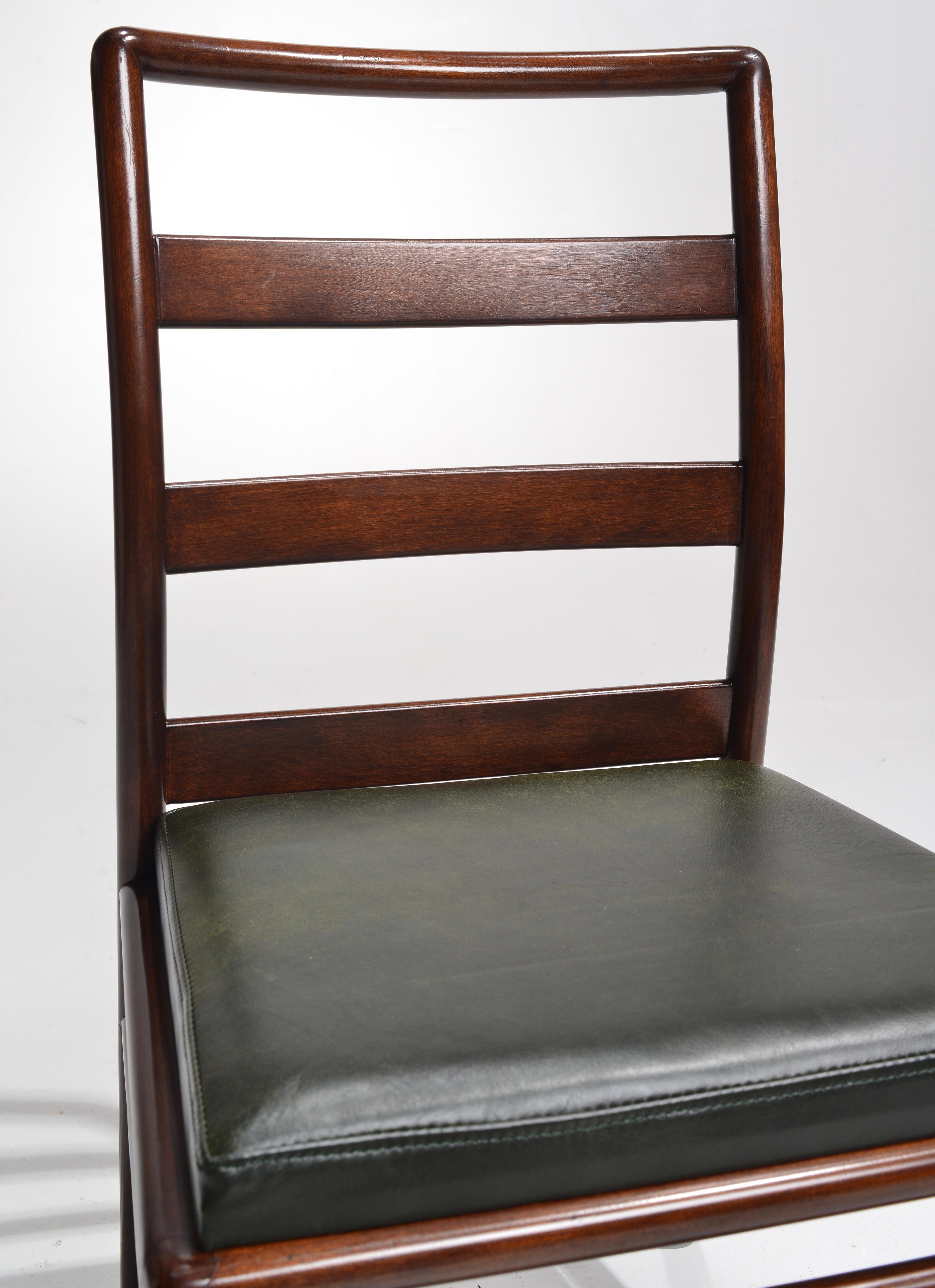 Walnut Set of 6 T.H. Robsjohn Gibbings Ladder Back Side Chairs For Sale