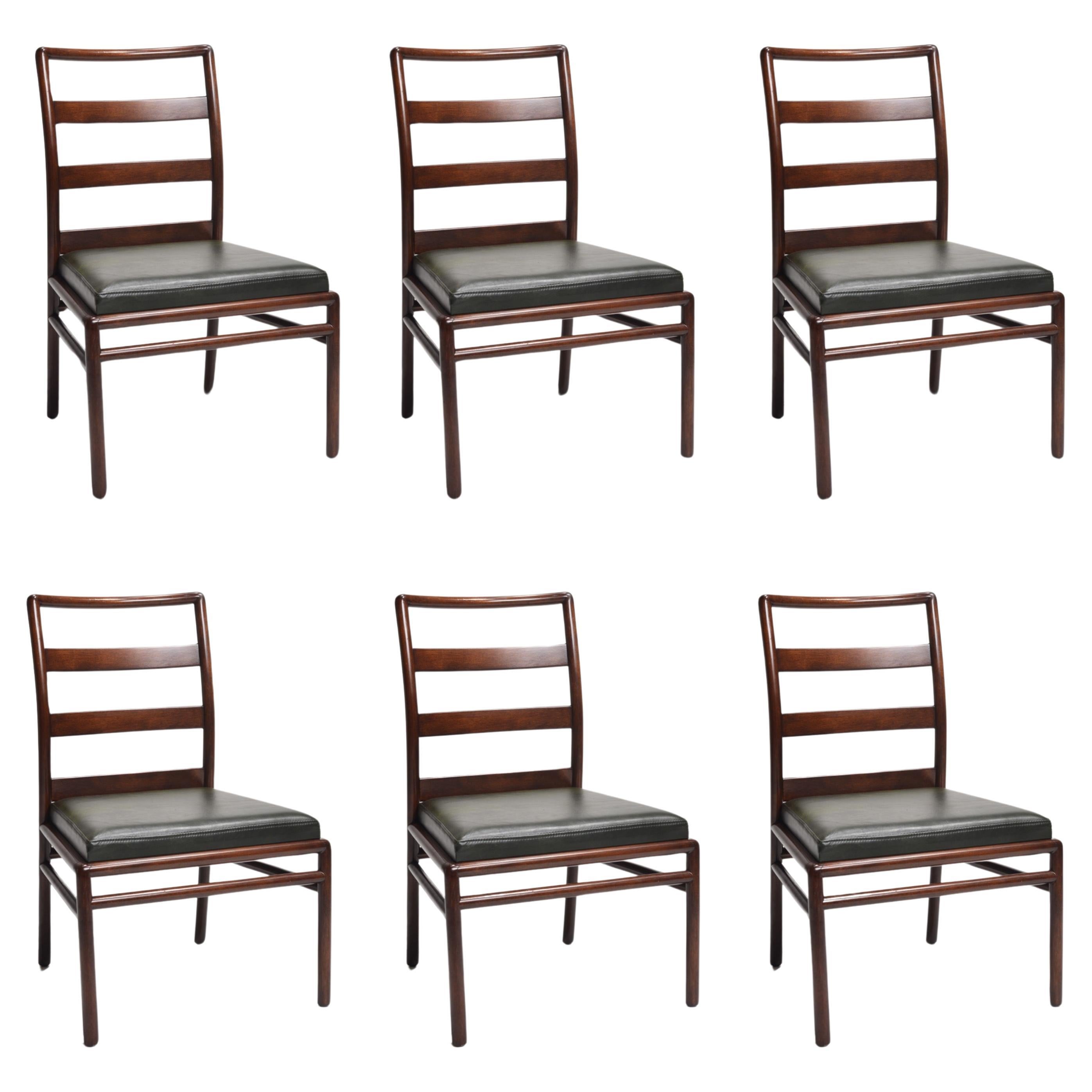 Set of 6 T.H. Robsjohn Gibbings Ladder Back Side Chairs