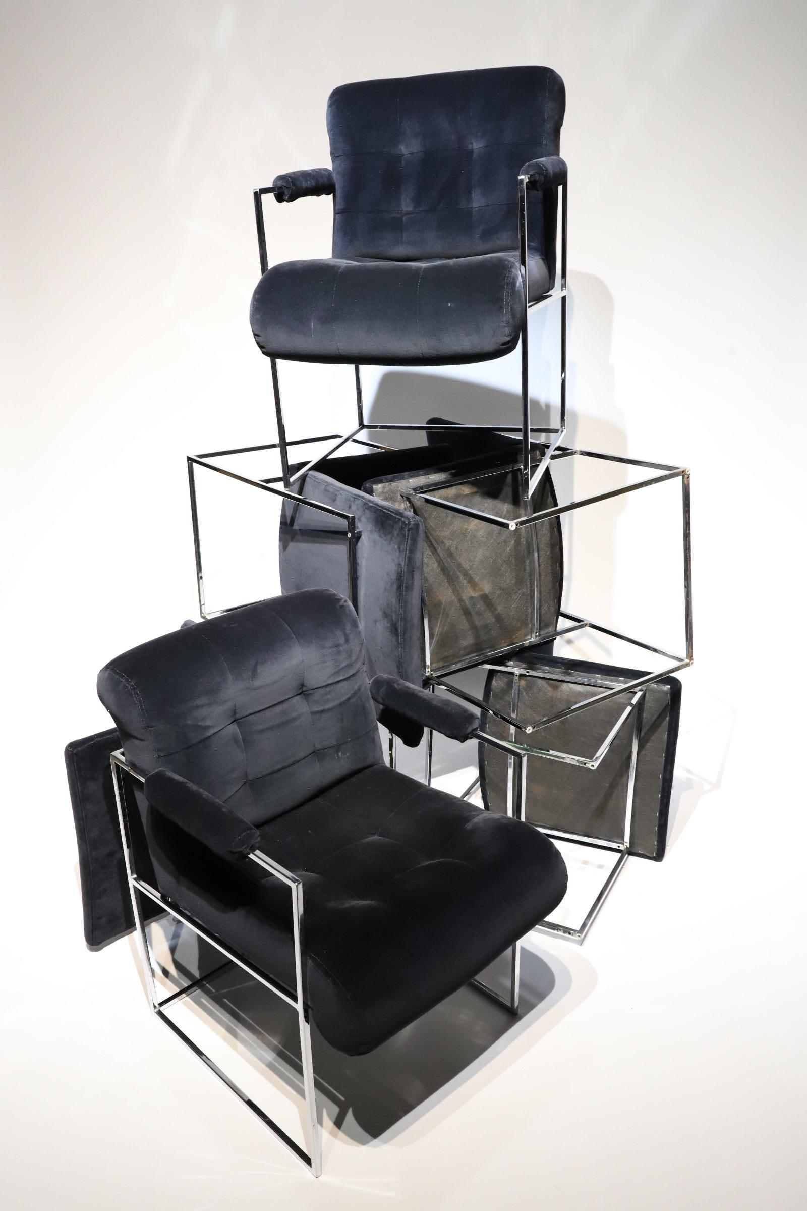 Mid-Century Modern Ensemble de 6 chaises de salle à manger Thayer Coggin de Milo Baughman en vente