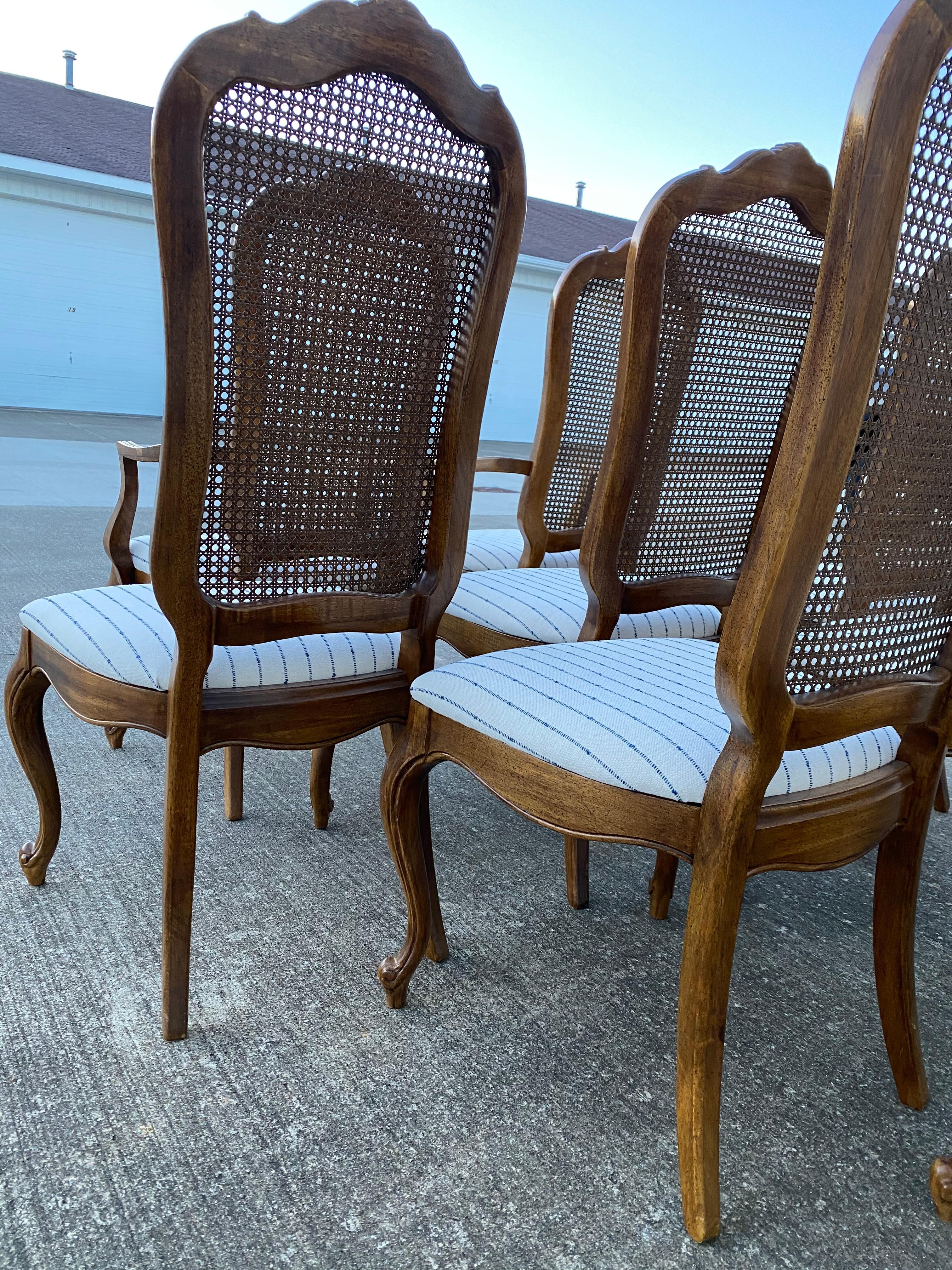 Set of 8 Thomasville French Provincial Cane Back Dining Chairs 4
