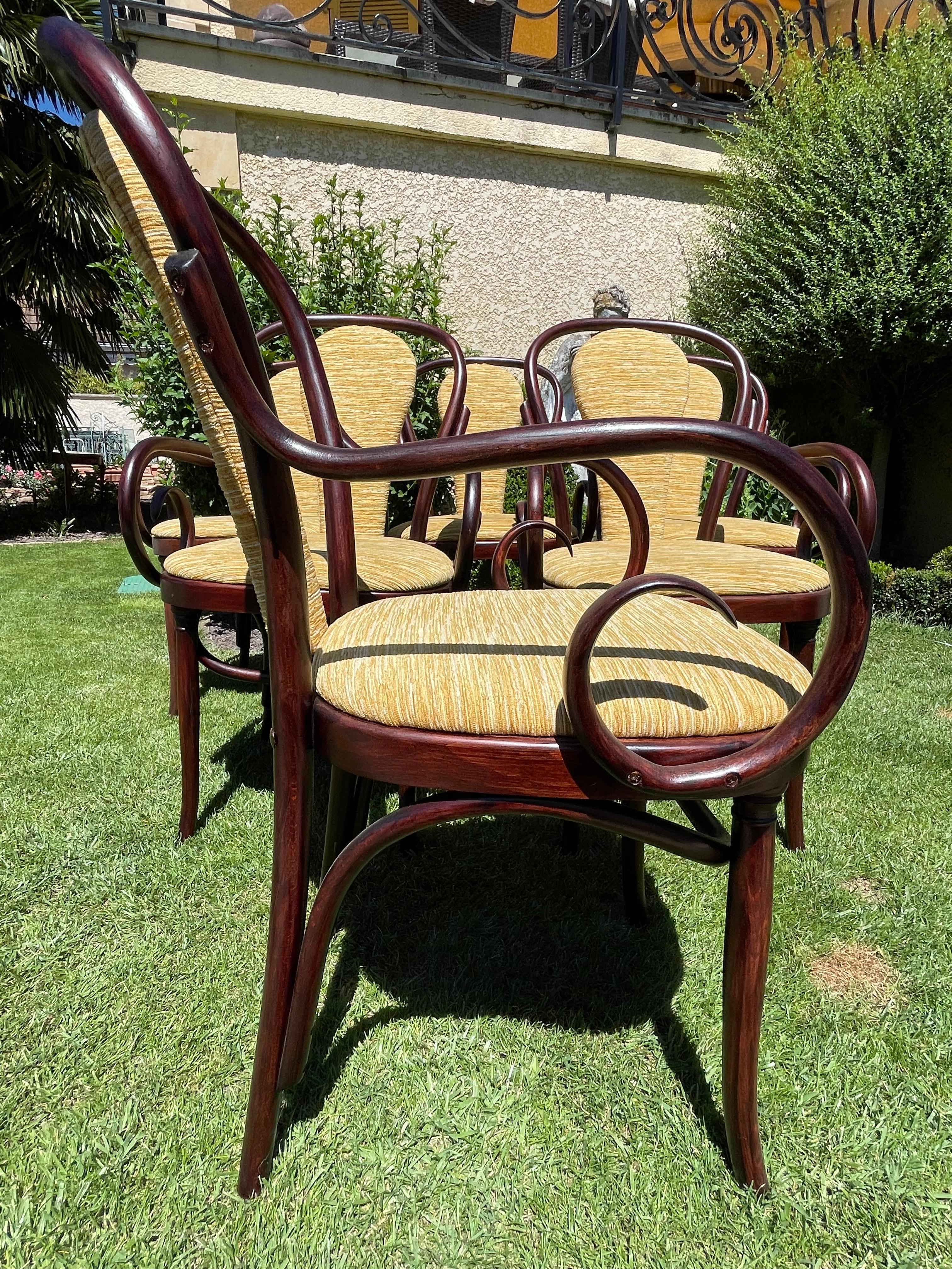 Set Of 6 Thonet Armchairs For Sale 8