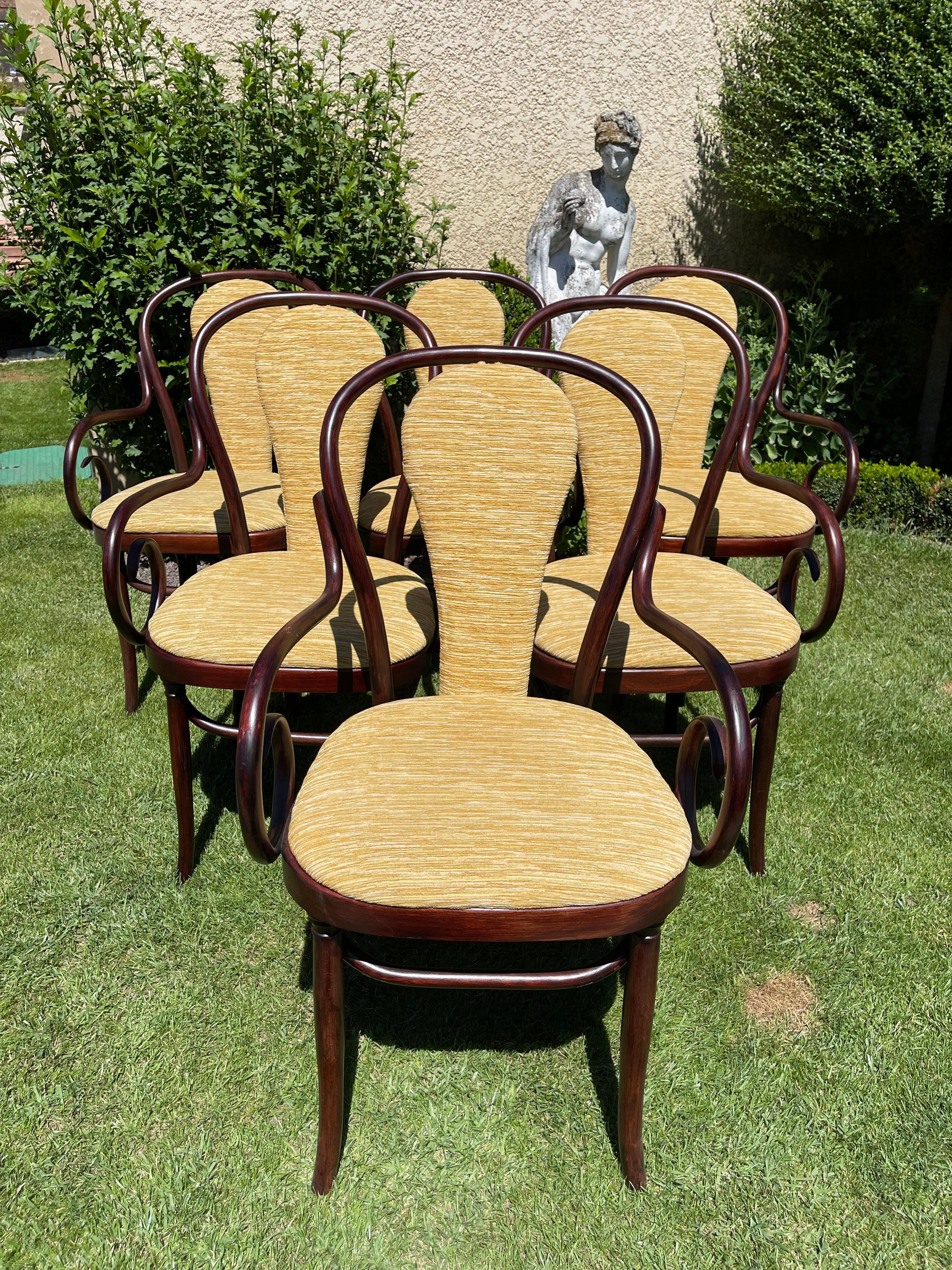 20th Century Set Of 6 Thonet Armchairs For Sale