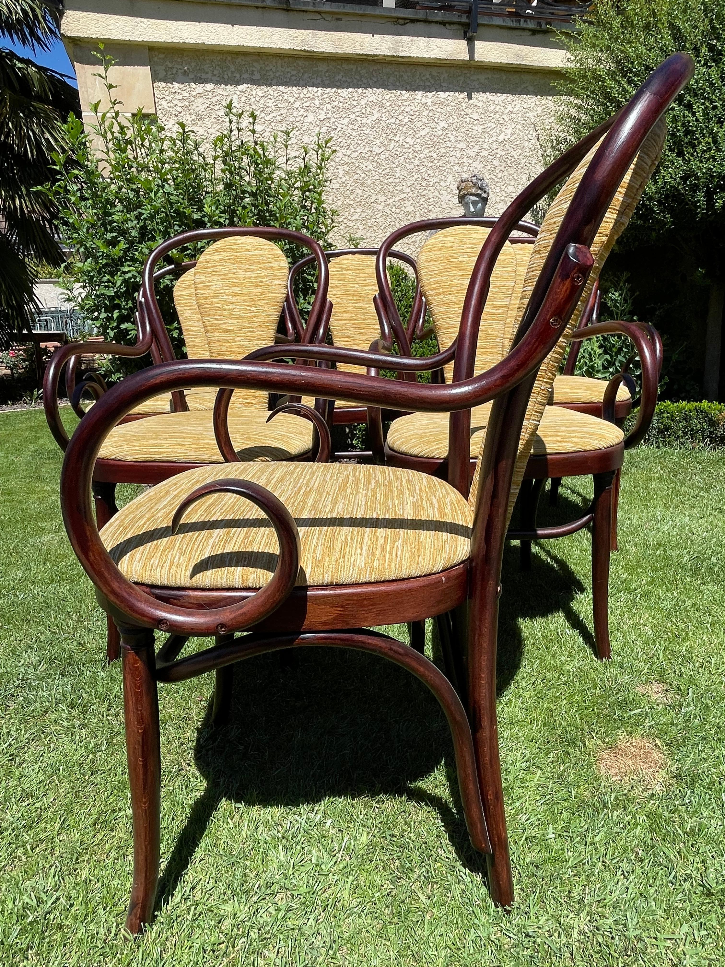 Set Of 6 Thonet Armchairs For Sale 3