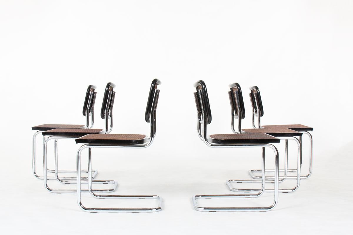 Set of 6 Thonet Cesca B32 Chairs by Marcel Breuer, 1970s (Bauhaus) im Angebot