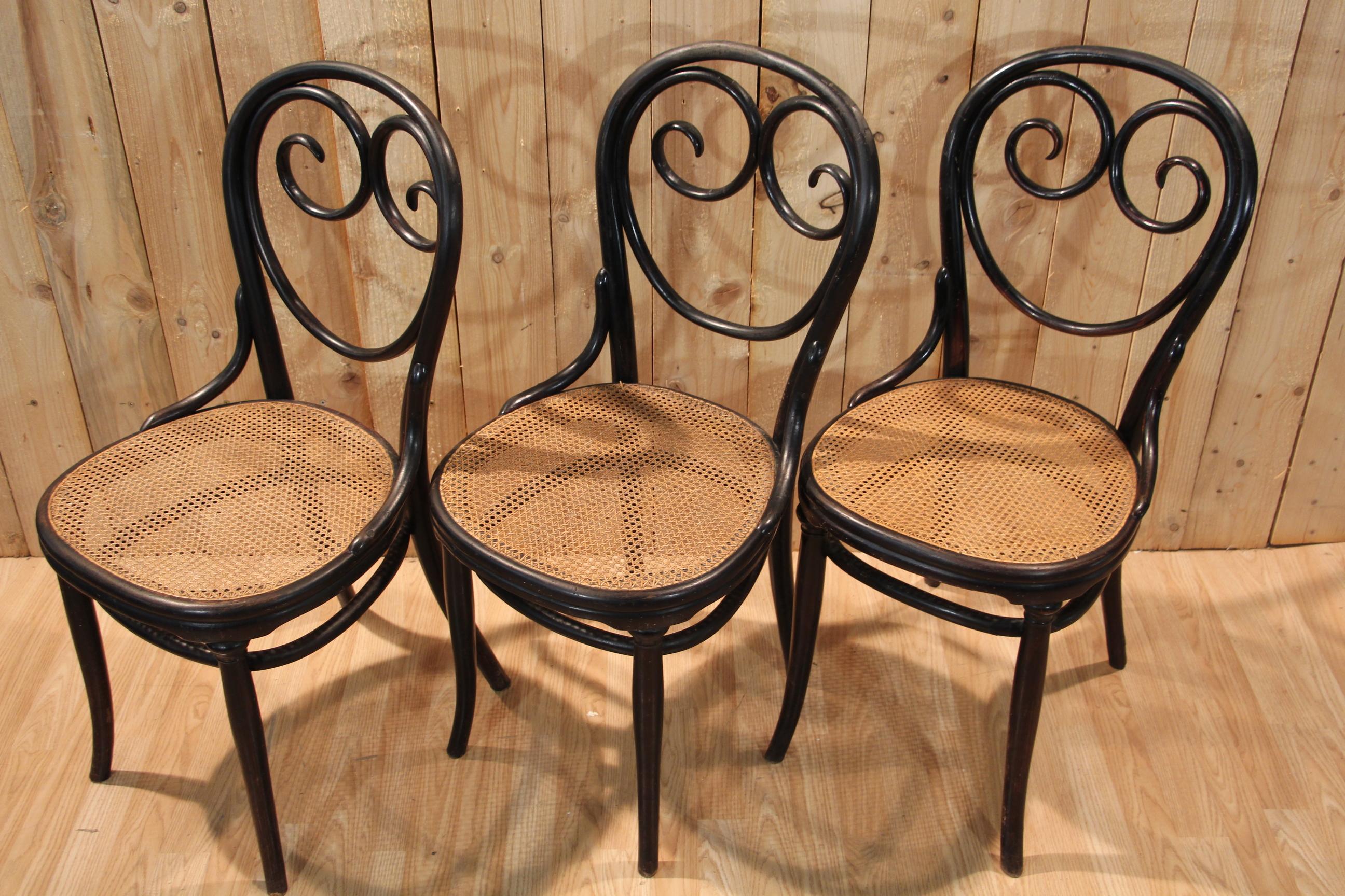 Set di 6 sedie Thonet n. 2 Napoleone III In condizioni discrete in vendita a Charmes, FR