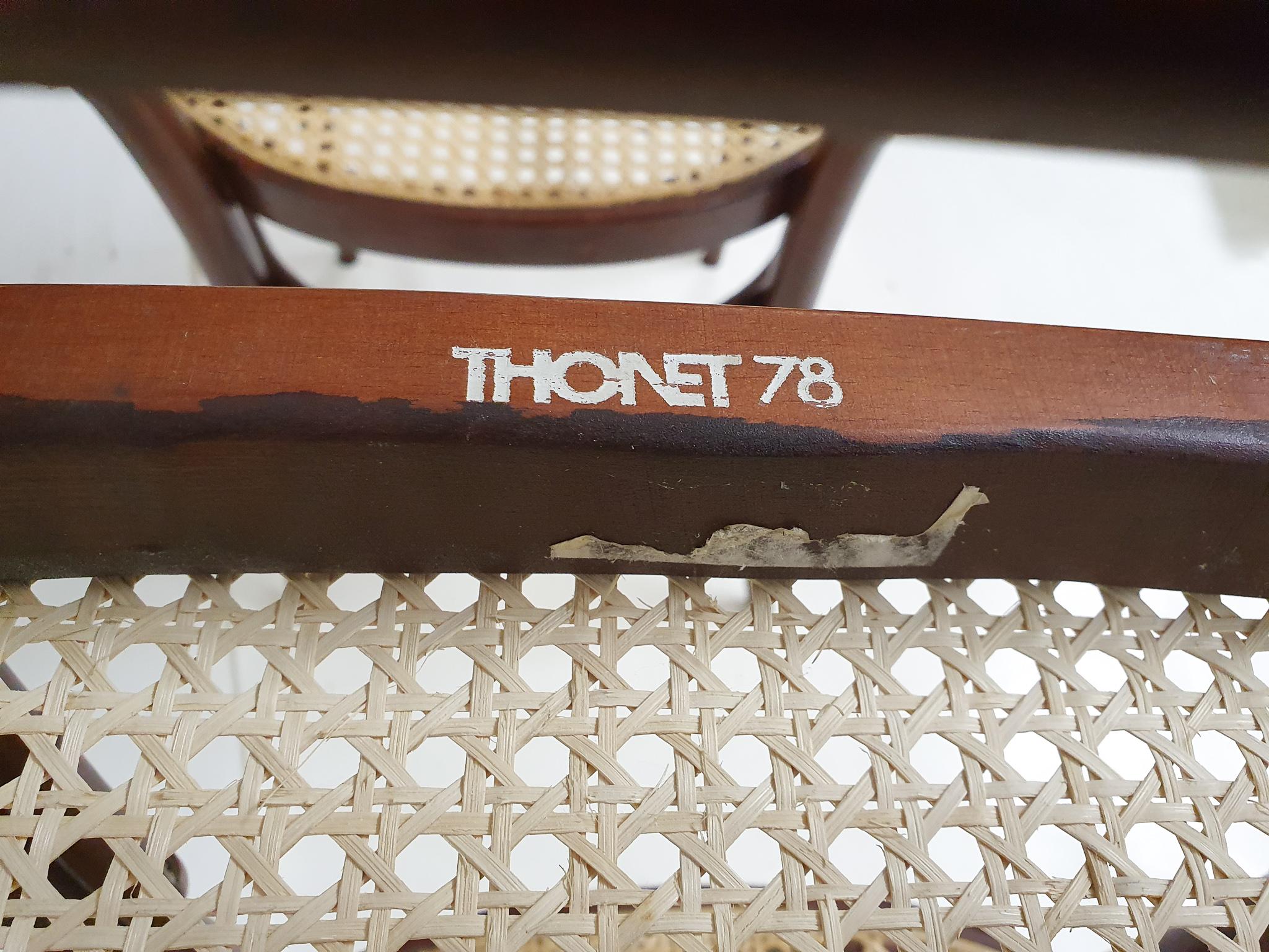 Mid-Century Modern Set of 6 Thonet model 78 dining chairs for RESERVED FOR MALA