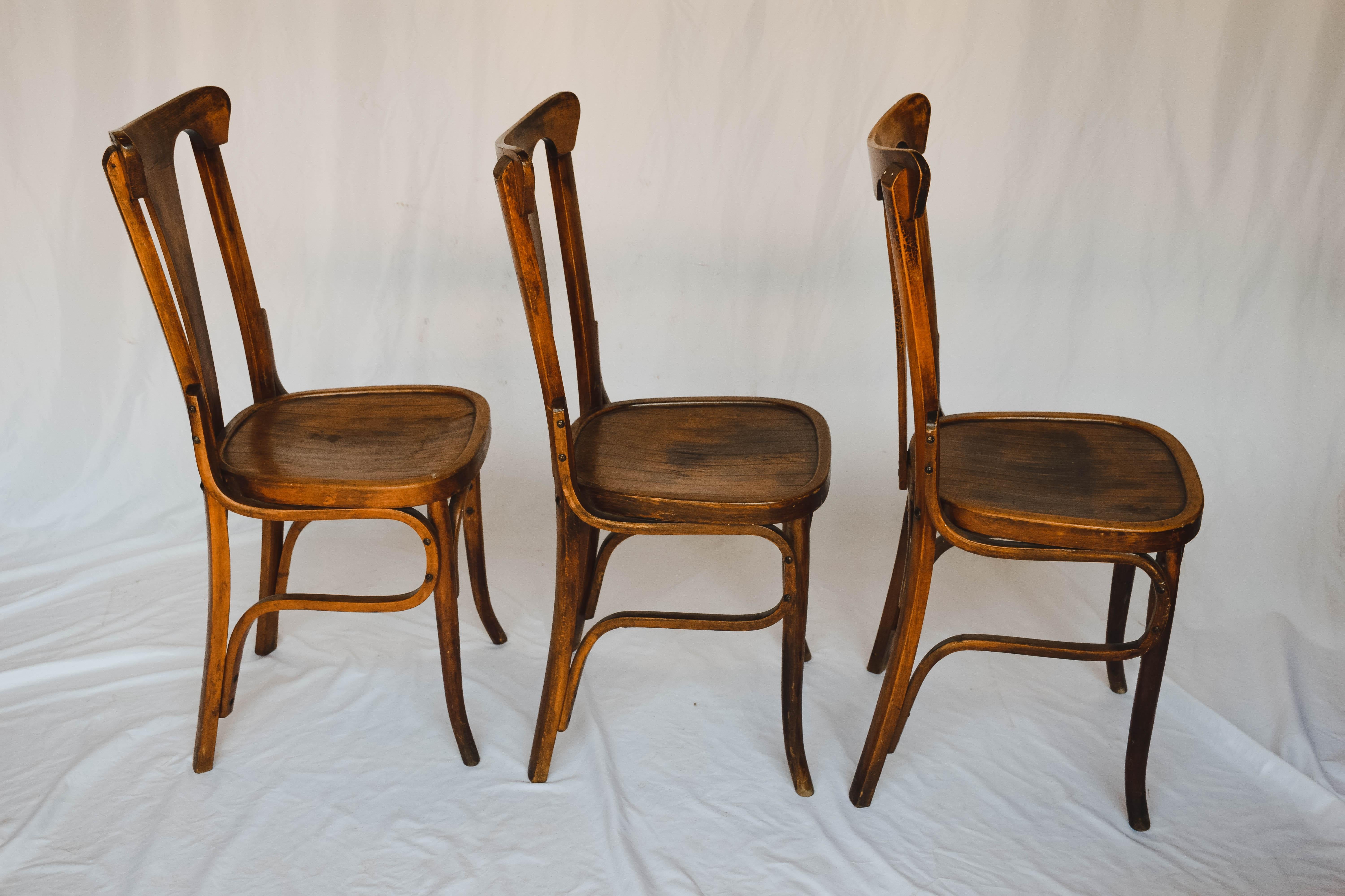 Set of 6 Thonet Style Bistro Chairs In Good Condition In Houston, TX