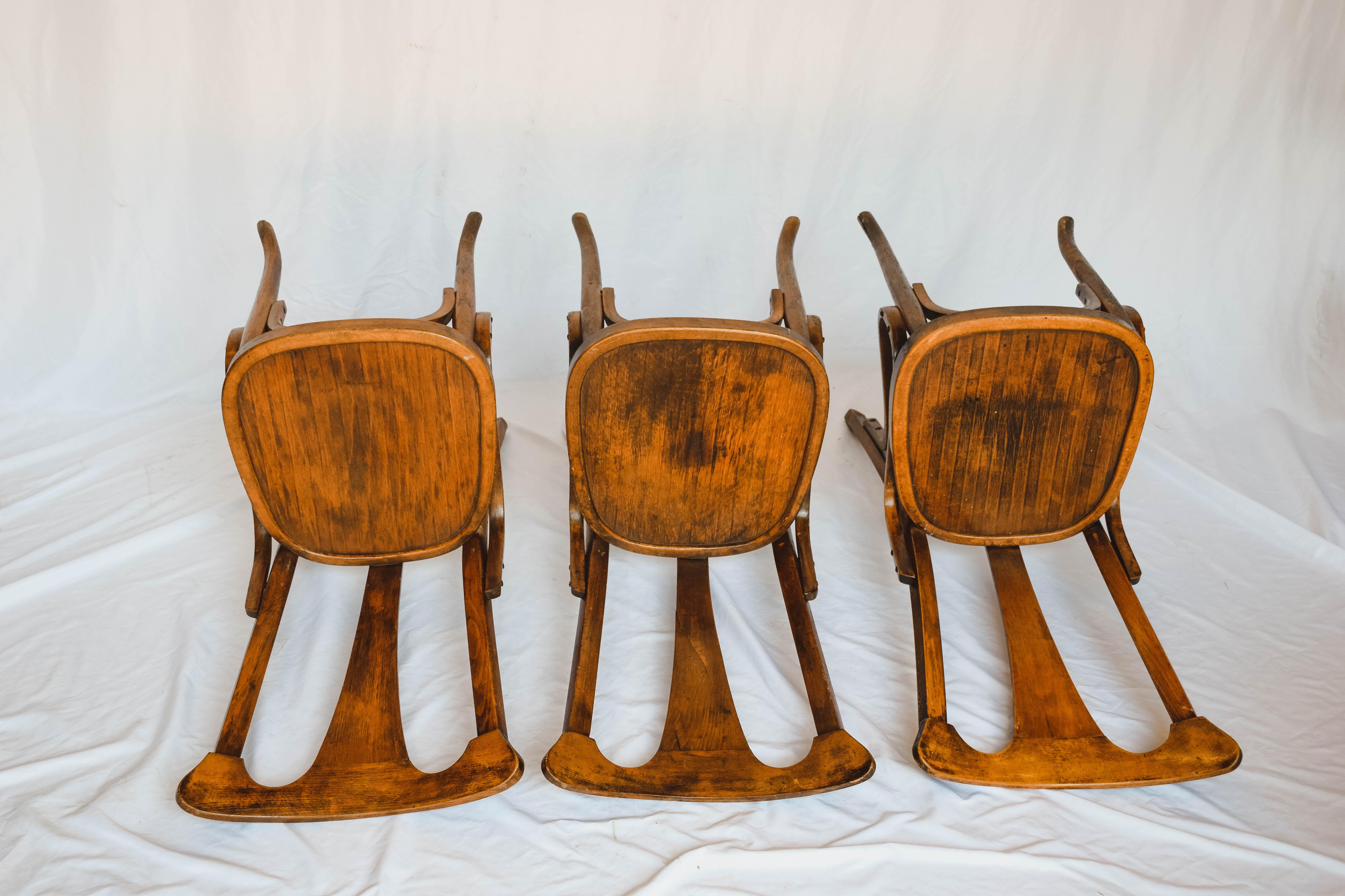 20th Century Set of 6 Thonet Style Bistro Chairs