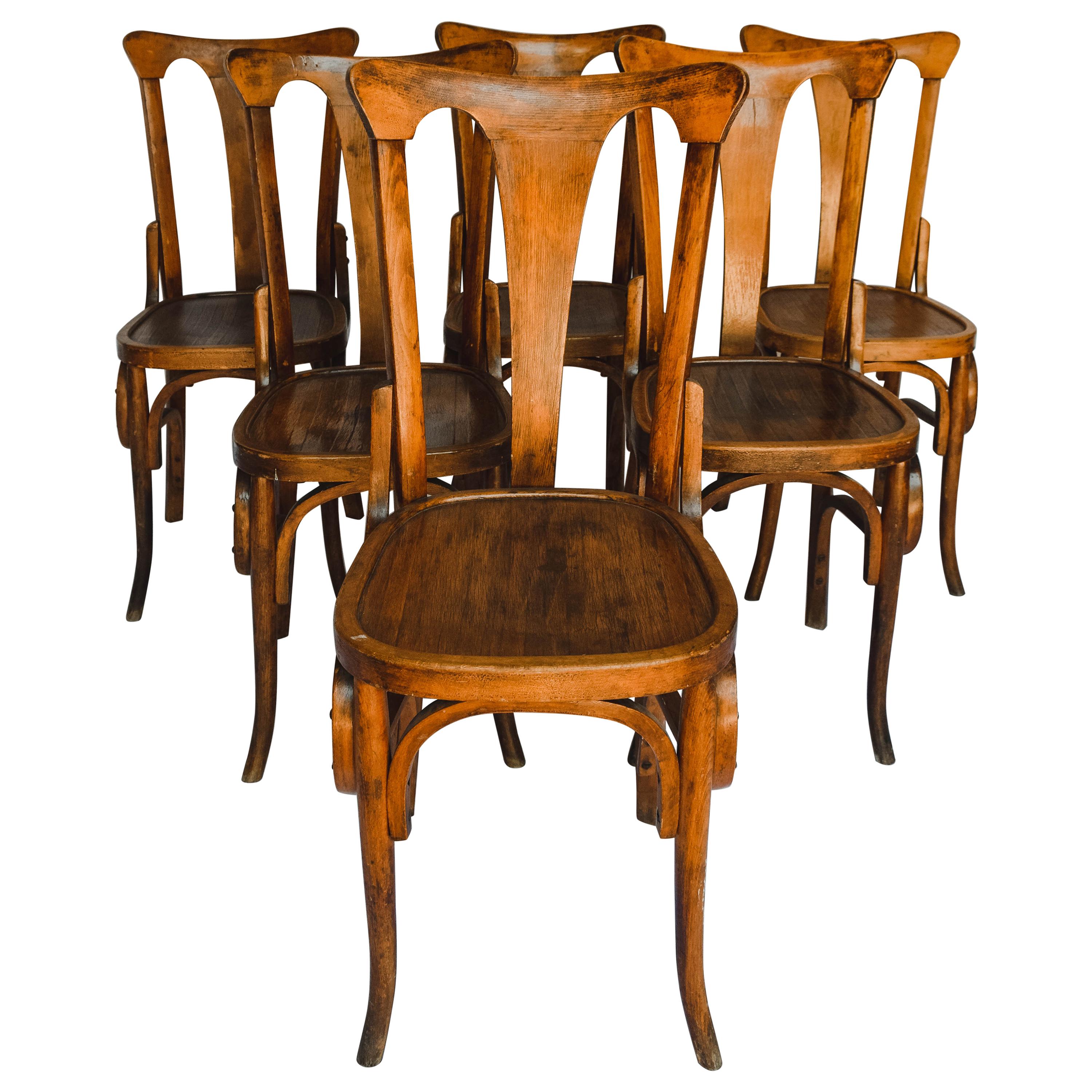 Set of 6 Thonet Style Bistro Chairs