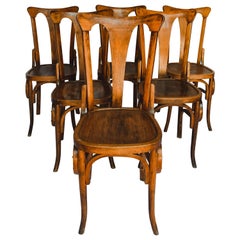 Retro Set of 6 Thonet Style Bistro Chairs