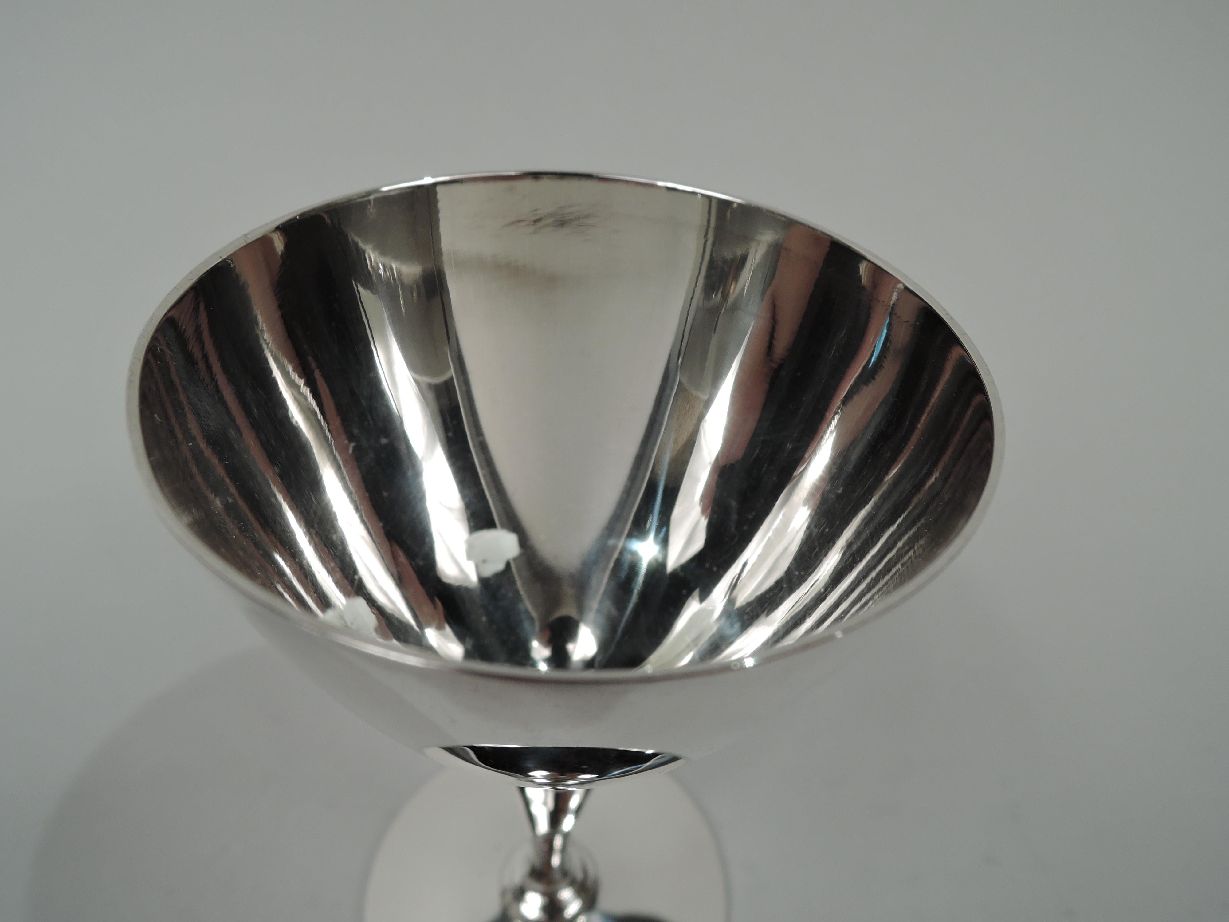 Set of 6 Tiffany American Art Deco Sterling Silver Cocktail Cups In Good Condition In New York, NY