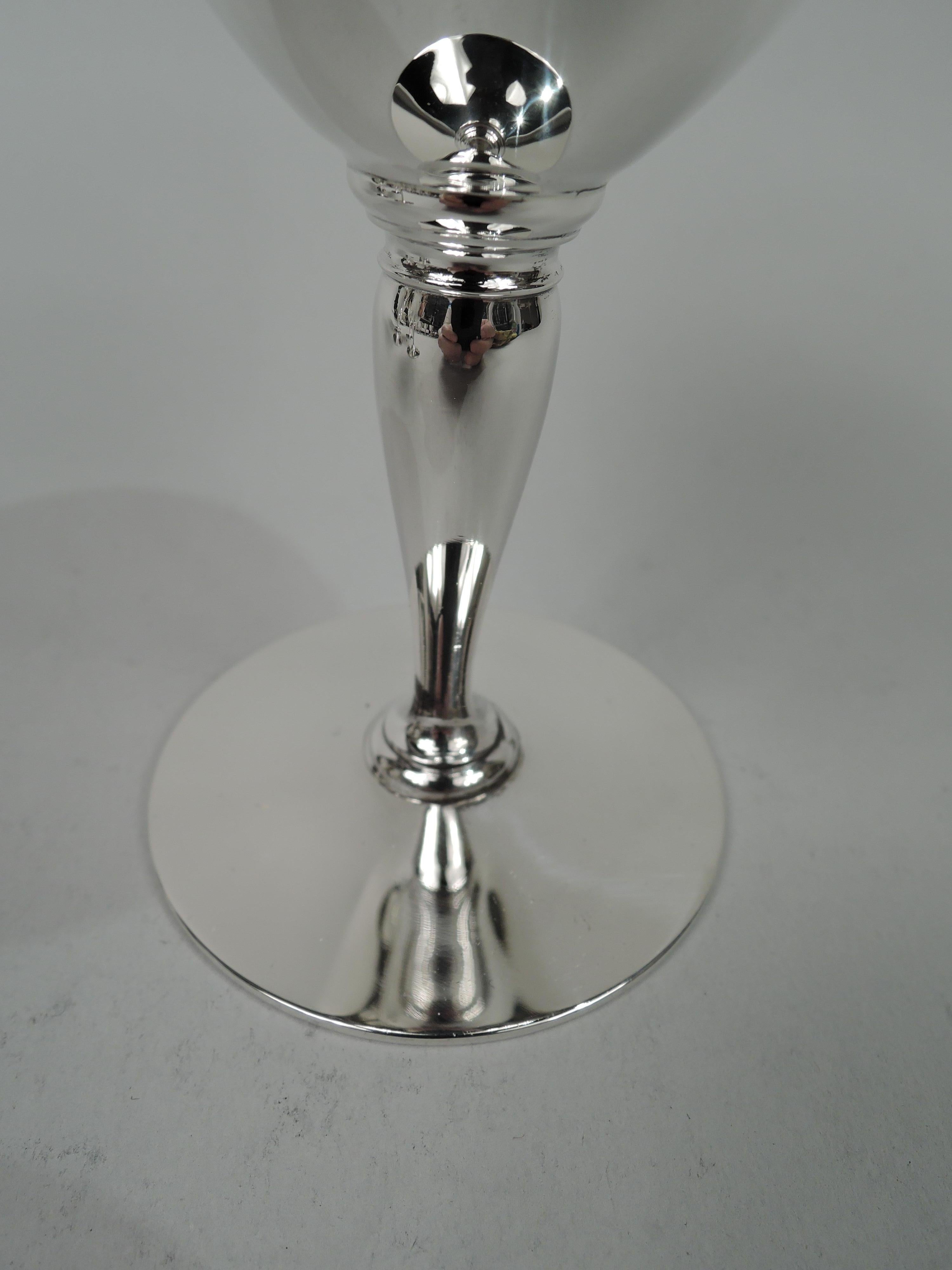 20th Century Set of 6 Tiffany American Art Deco Sterling Silver Cocktail Cups